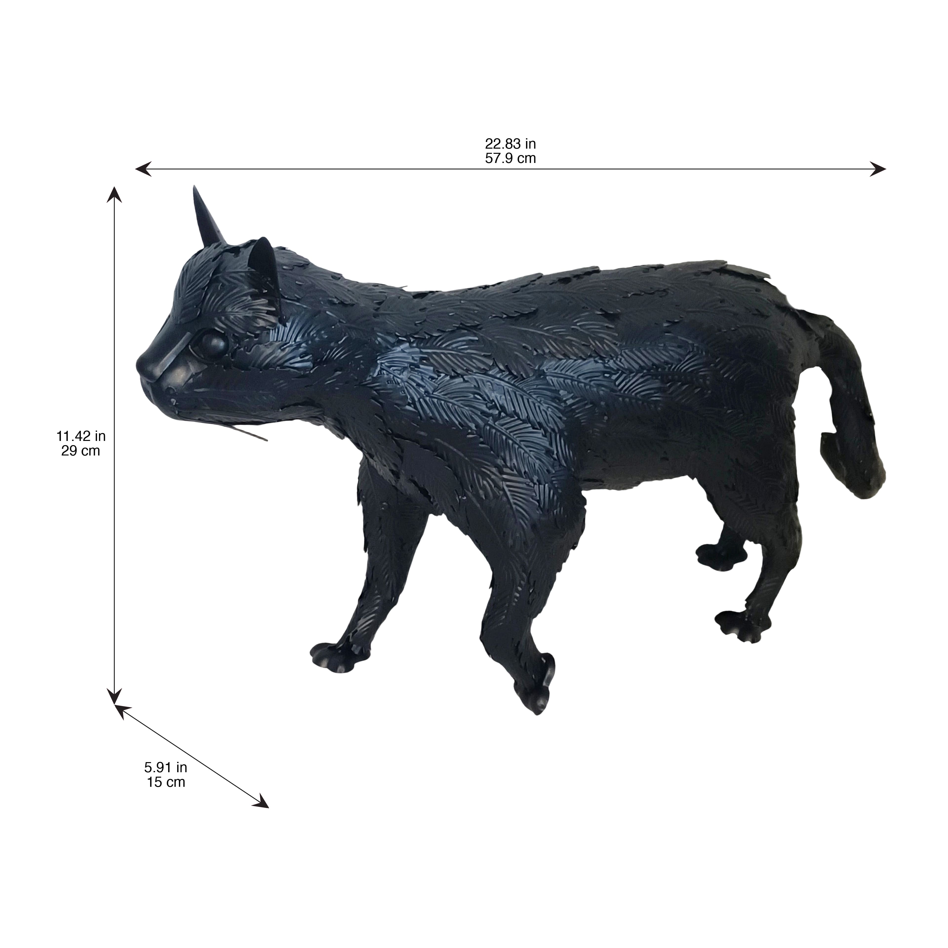 22.75" Black Metal Cat Tabletop Décor by Ashland®