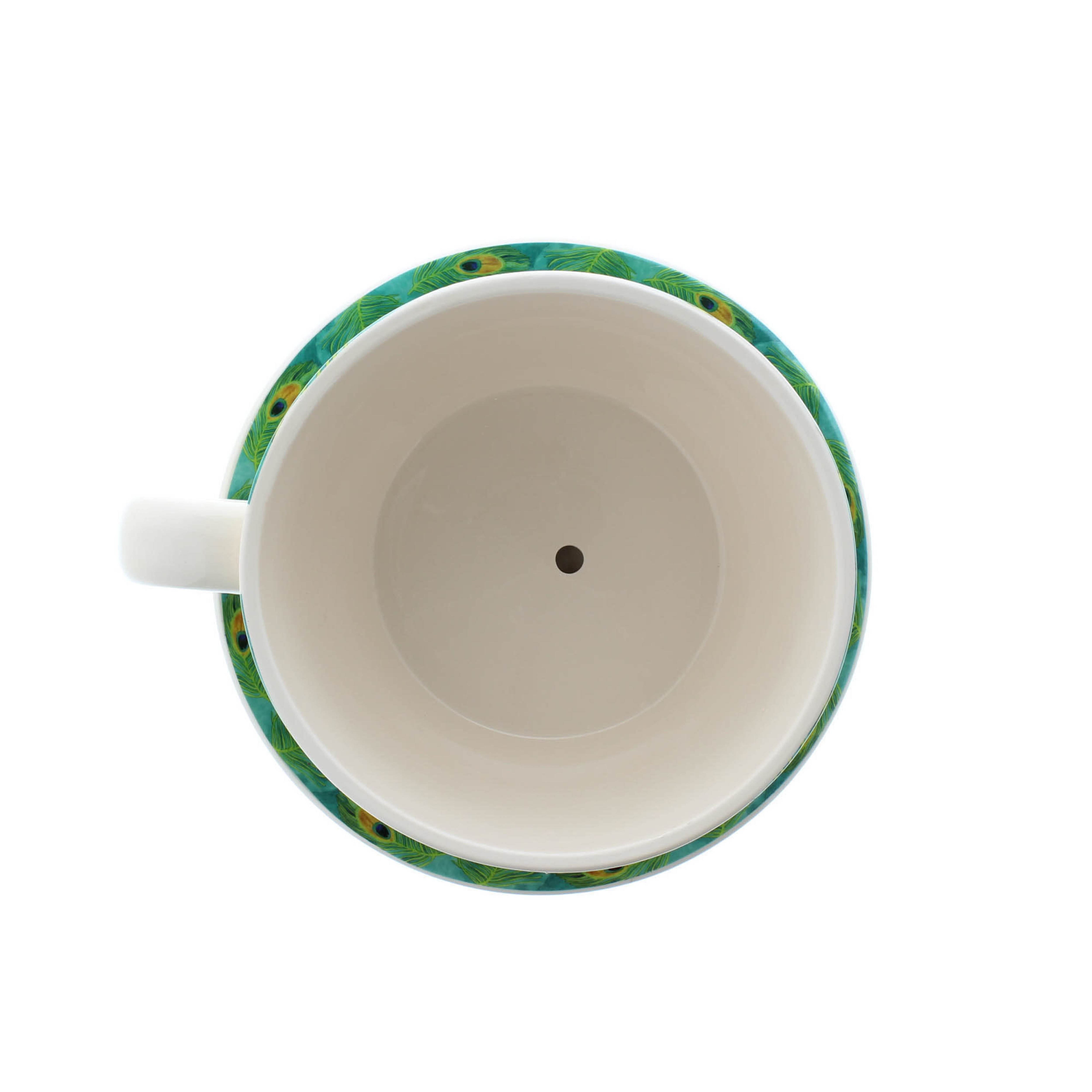 4.5'' Peacock Feather Teacup Planter