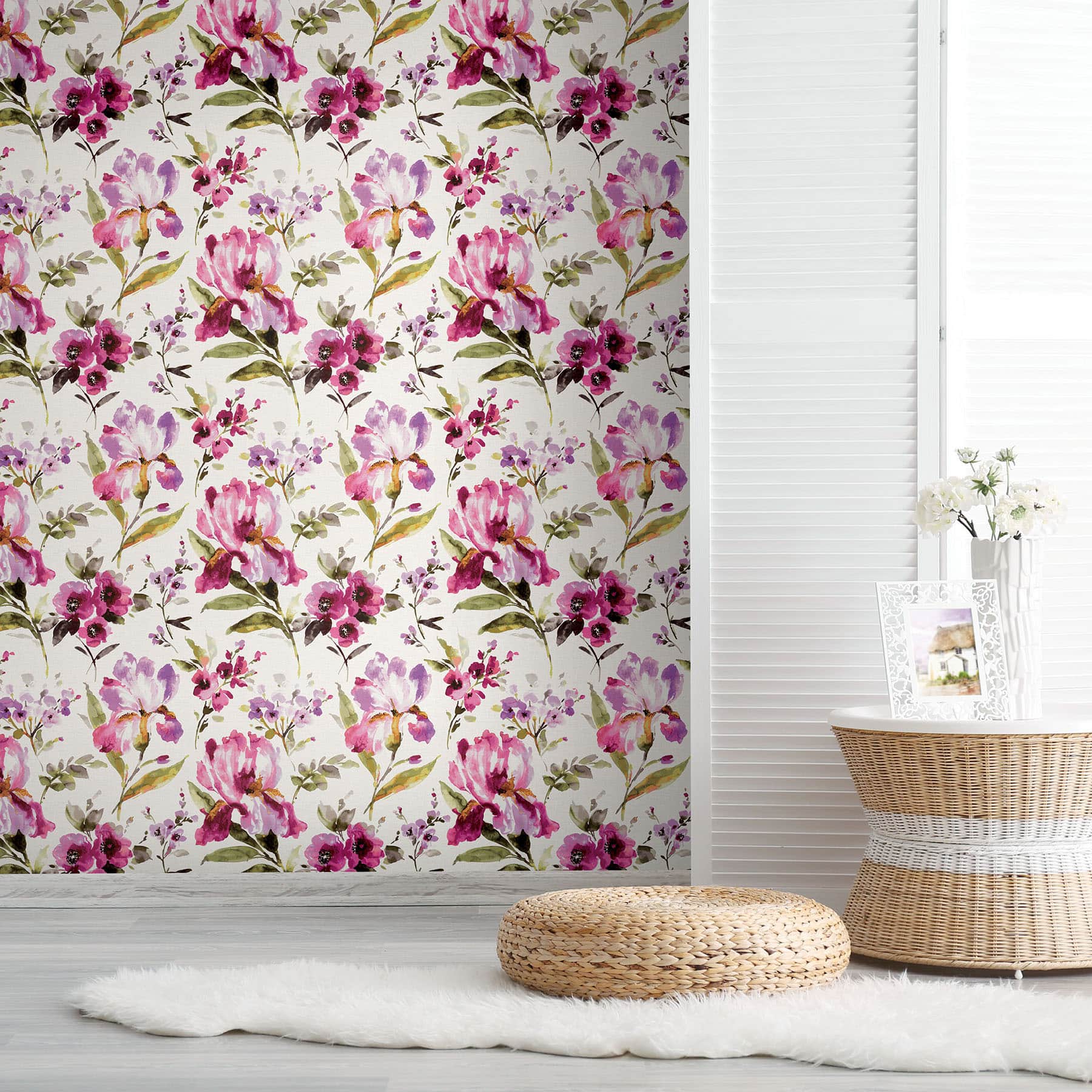 RoomMates Purple Iris Peel & Stick Wallpaper