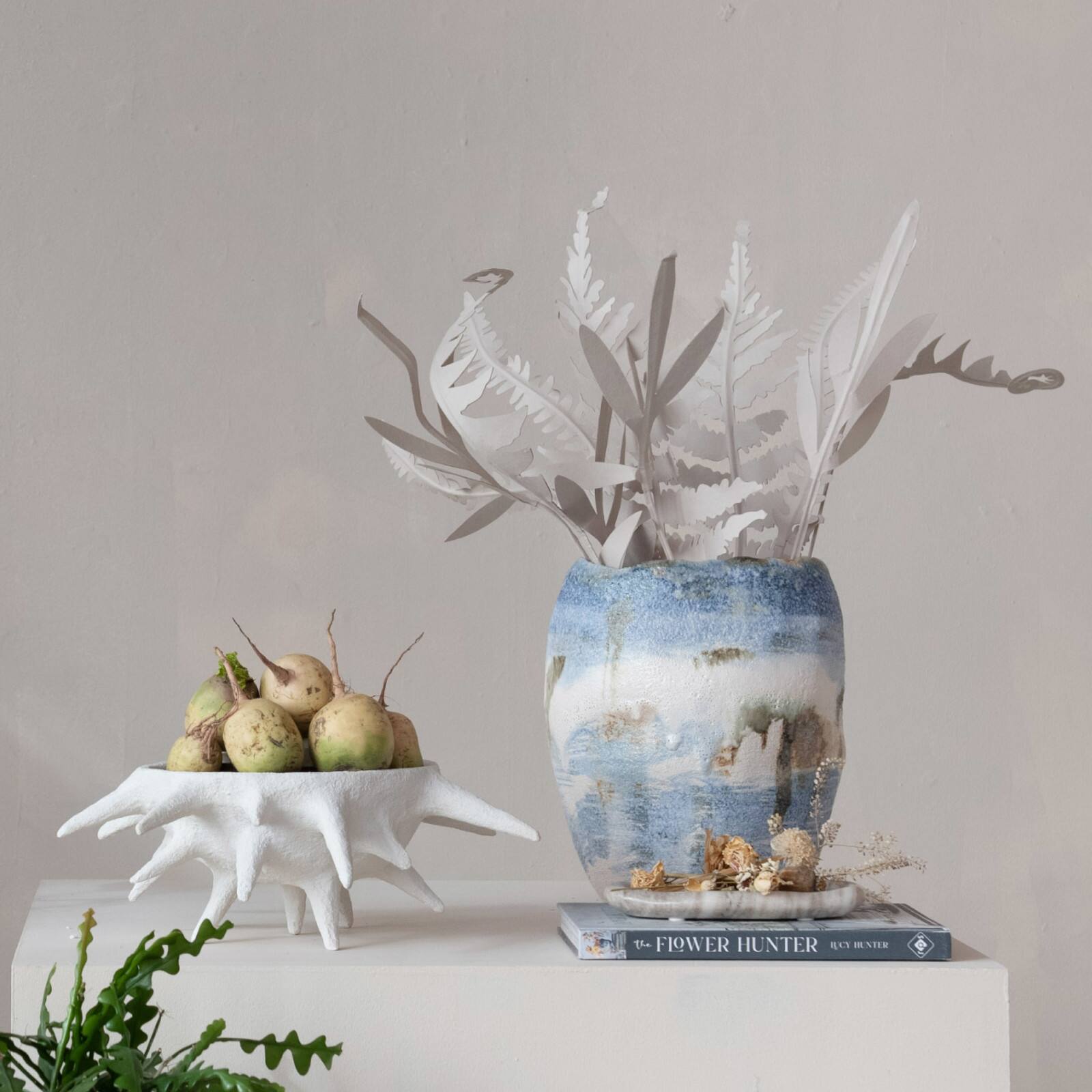 Hello Honey® 12.25" Azure Blue Stoneware Vase