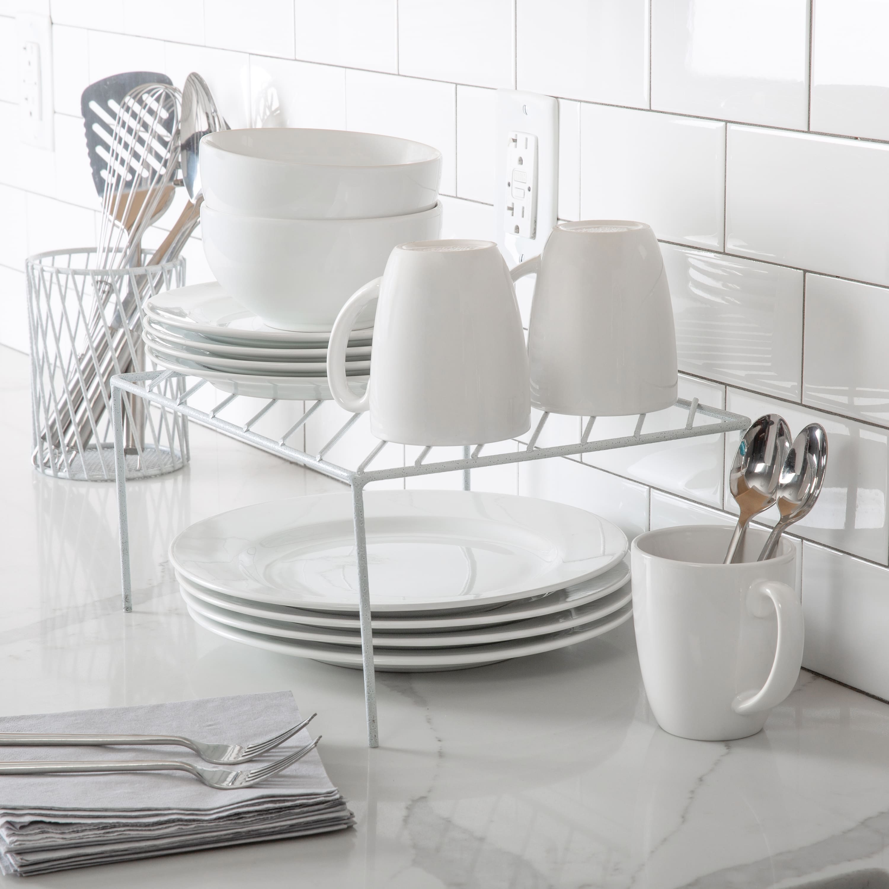 Laura Ashley White Speckled Medium Helper Shelf