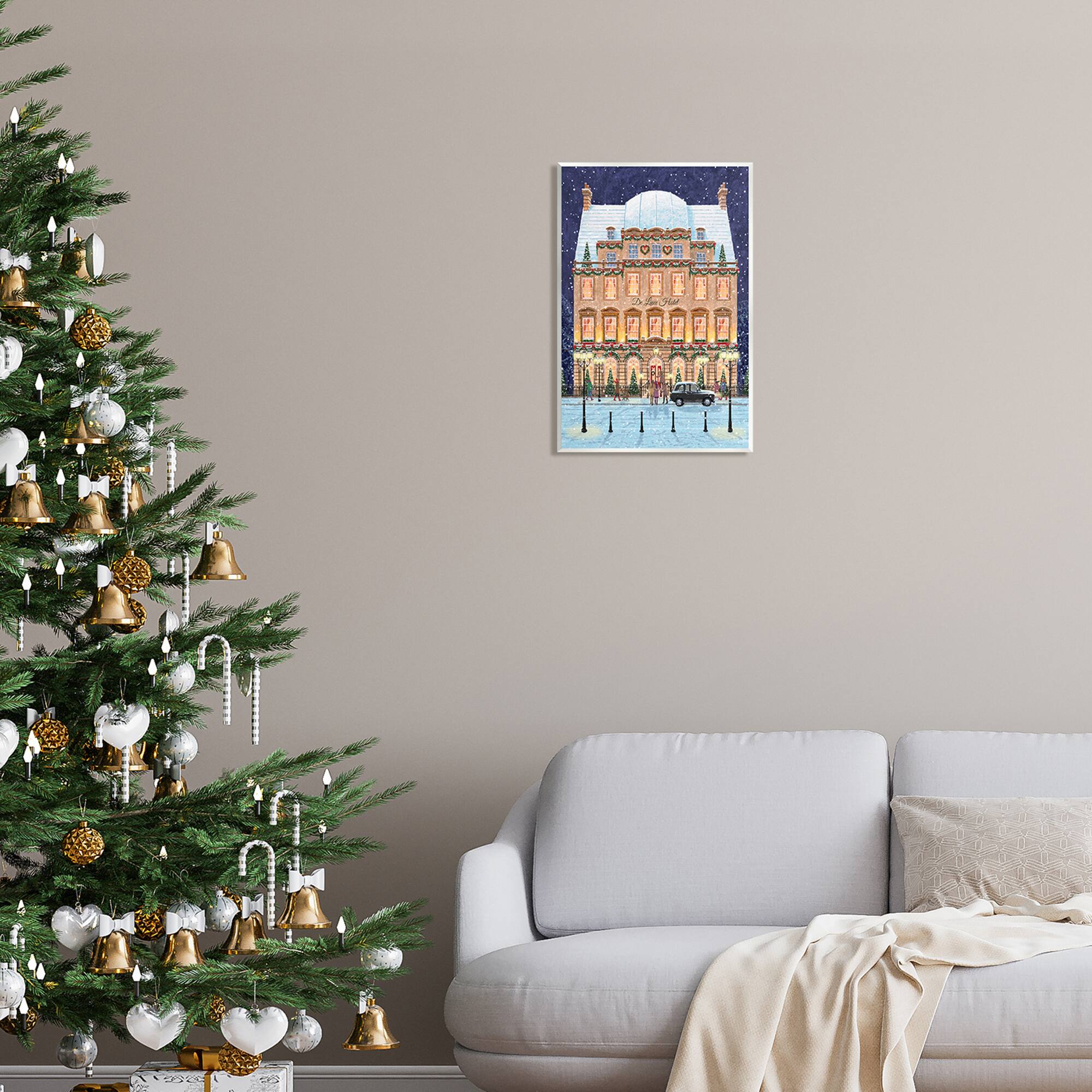 Stupell Industries Winter Hotel Christmas Festival Wall Plaque Art