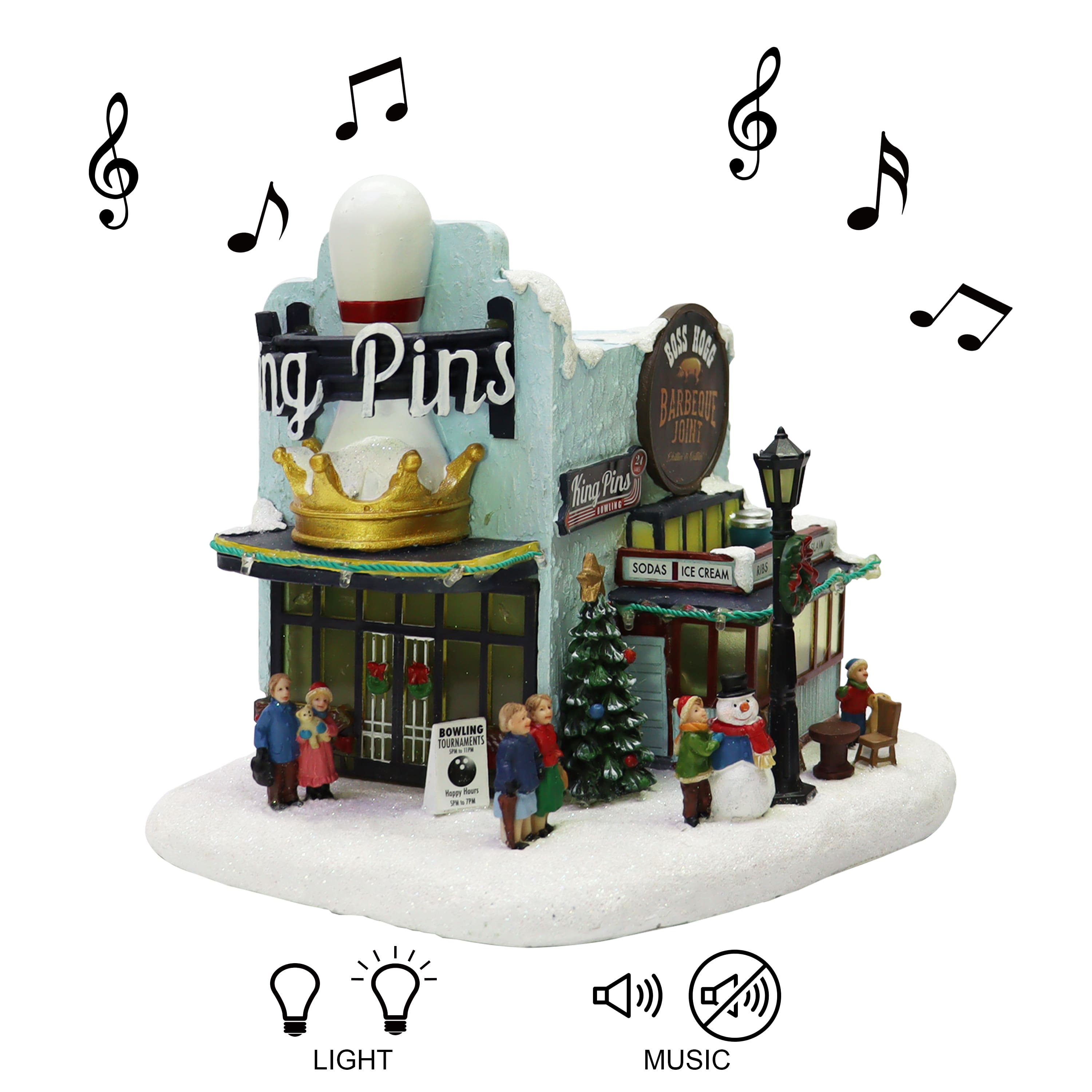 Moments in Time 8.4" King Pins Bowling Alley & Boss Hogg Barbeque Joint Décor