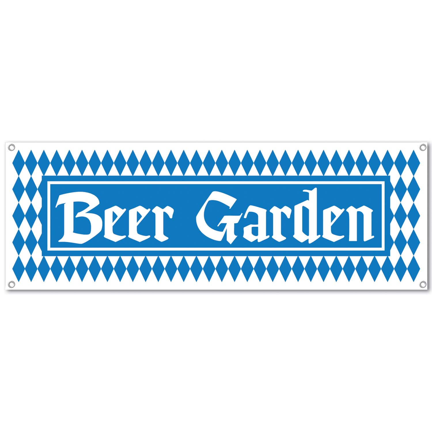 Beistle 5ft. Blue & White Beer Garden Sign Banner