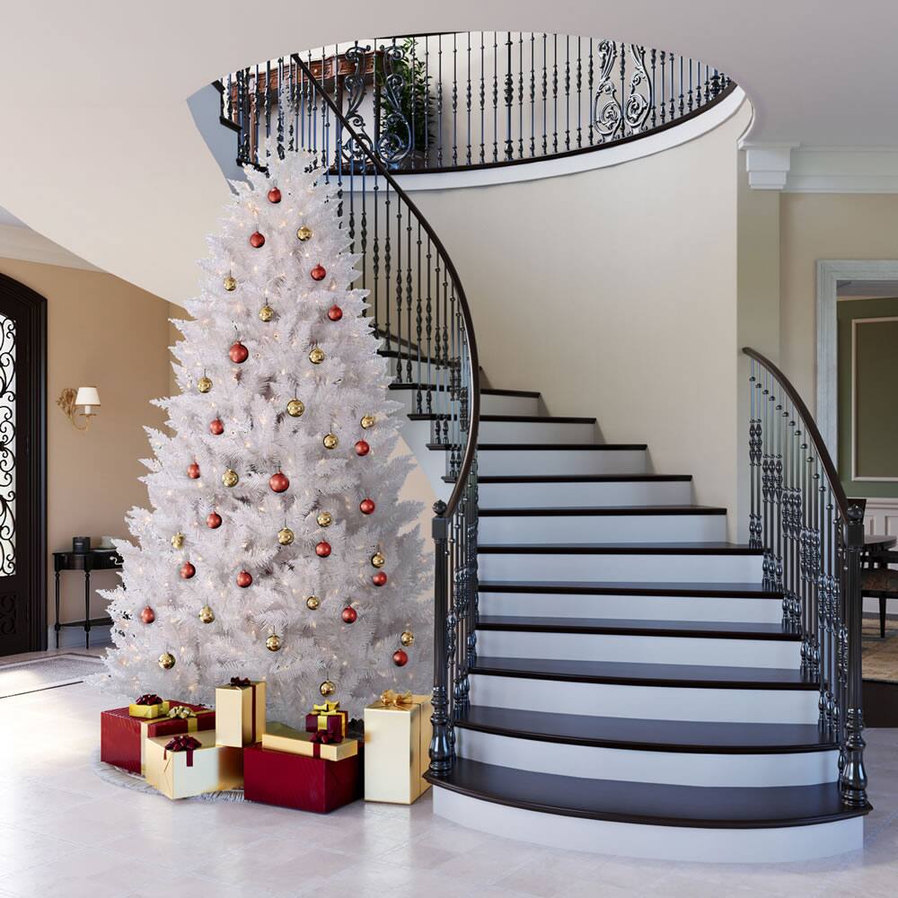 8.5ft. Unlit Sparkle White Spruce Artificial Christmas Tree