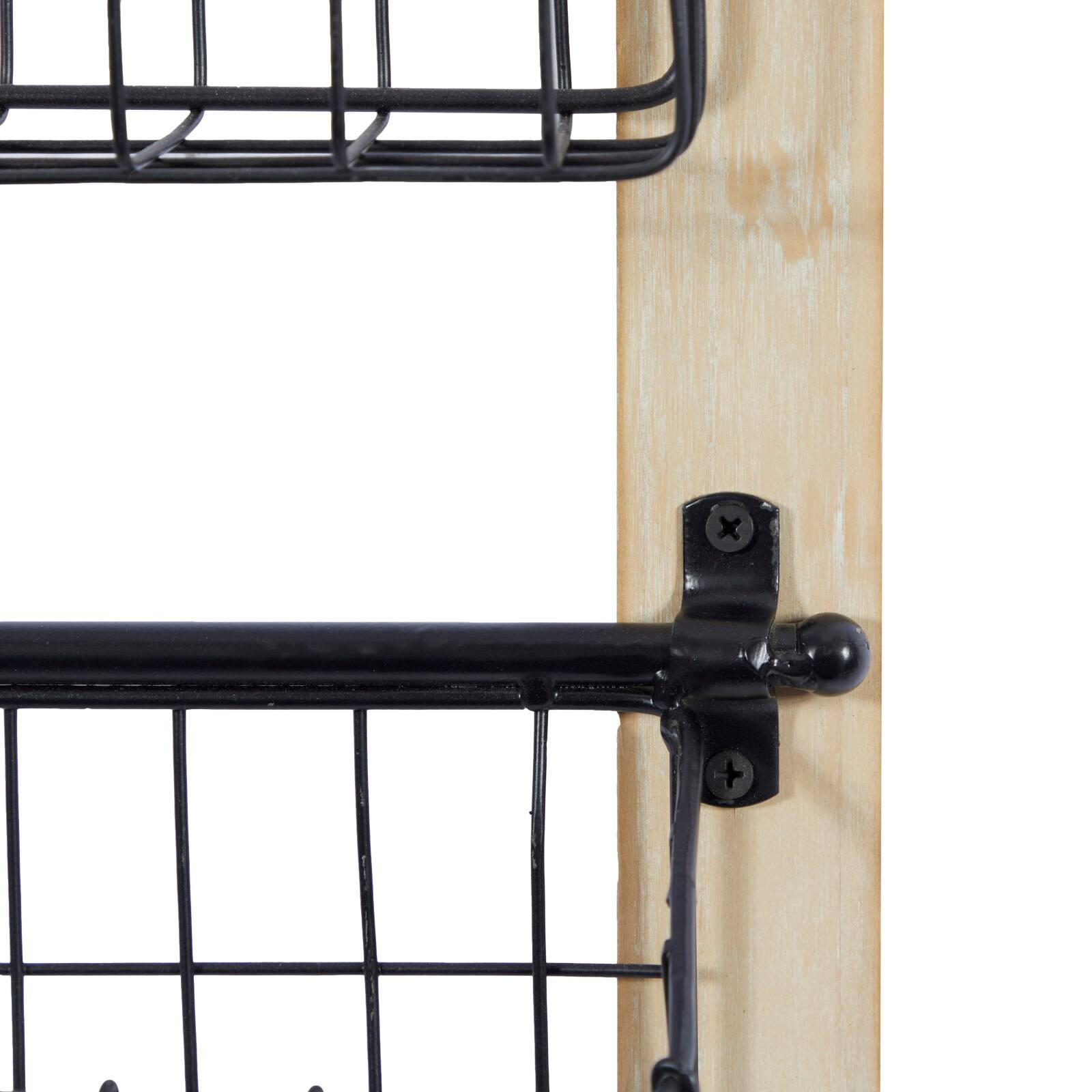 22" Black Metal Farmhouse Magazine Rack Holder