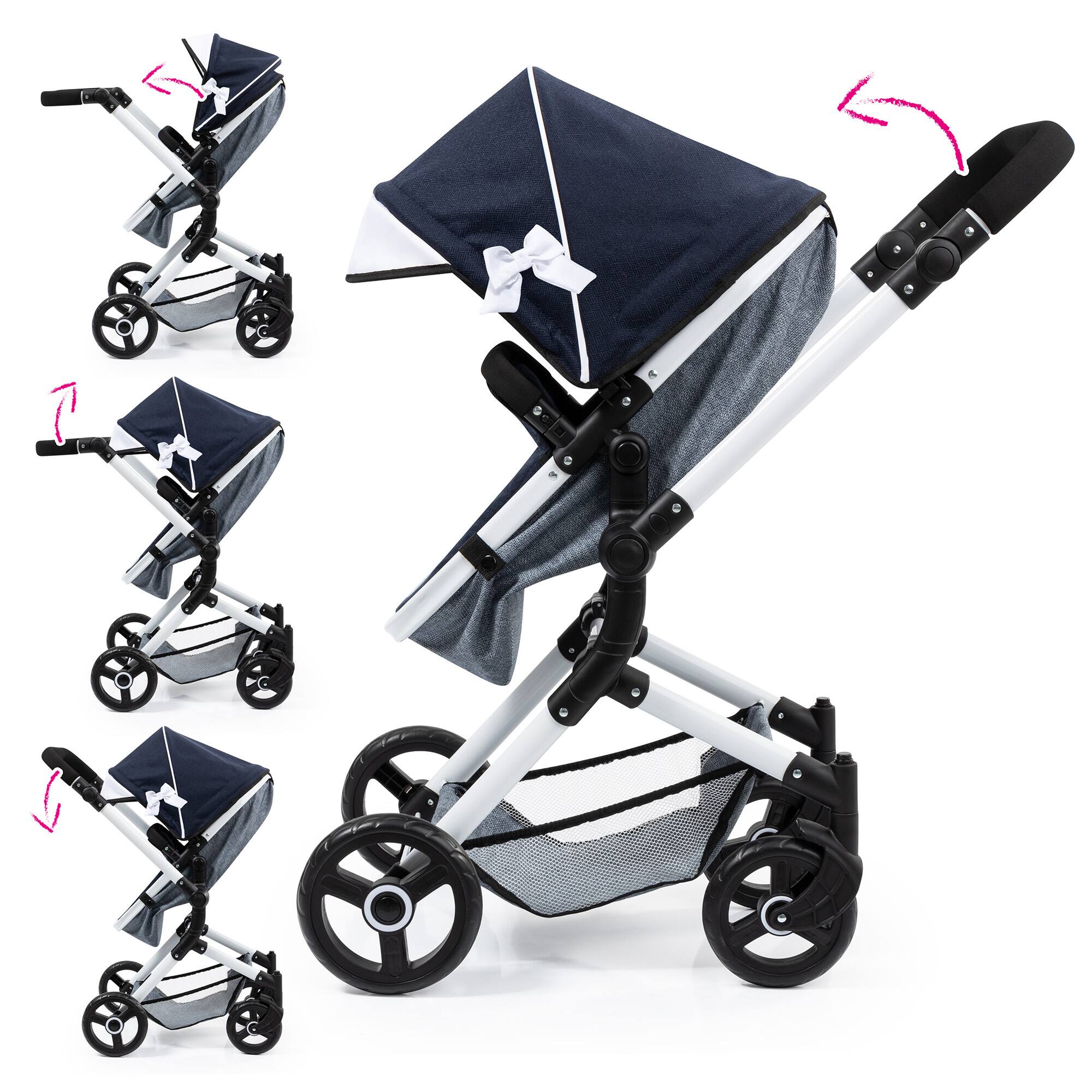 Bayer Design Neo Vario Blue & Gray Baby Doll Pram Set