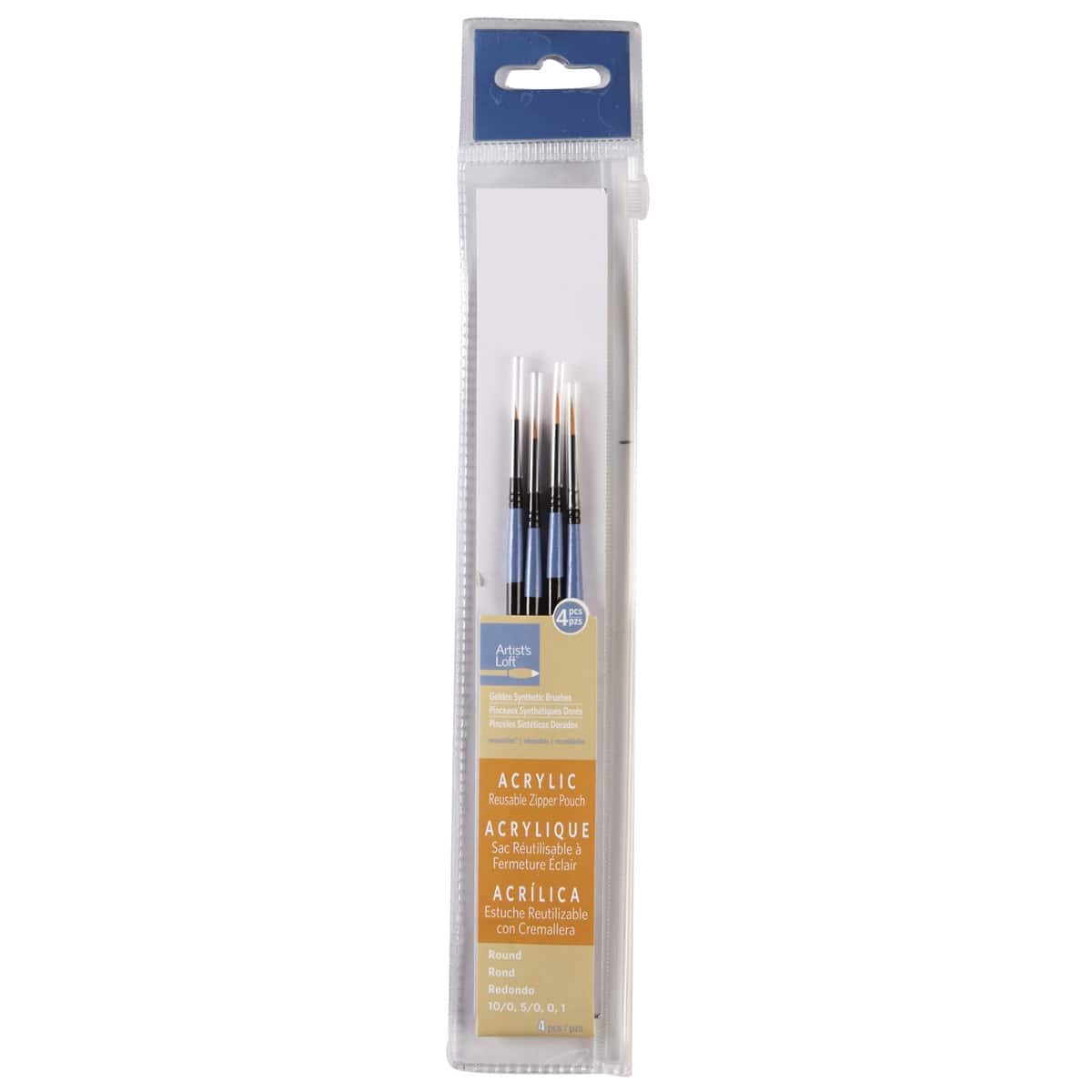 Golden Synthetic Round Acrylic Brushes, 4pc. by Artist's Loft® Necessities™