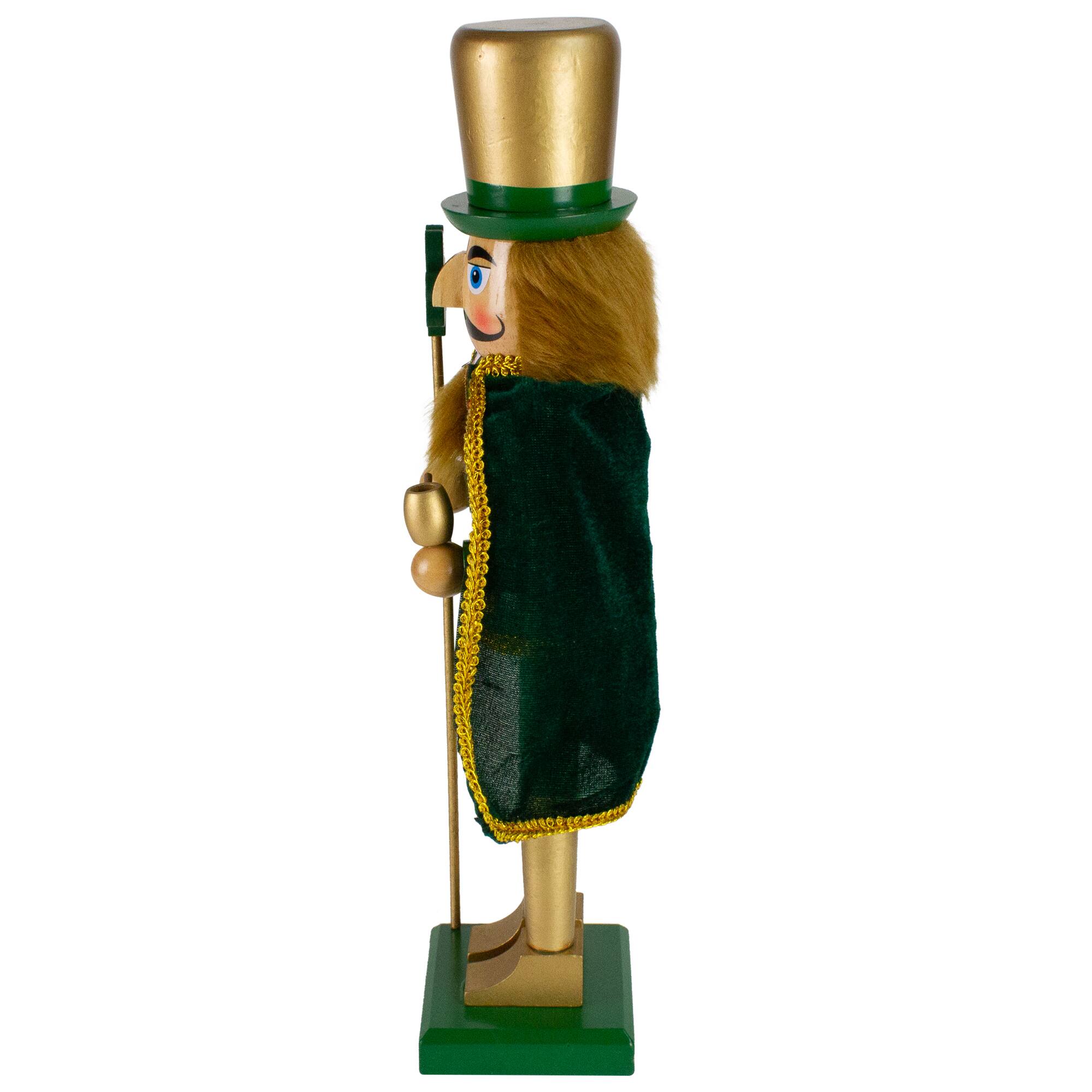 15" Green & Gold Luck of the Irish Christmas Nutcracker