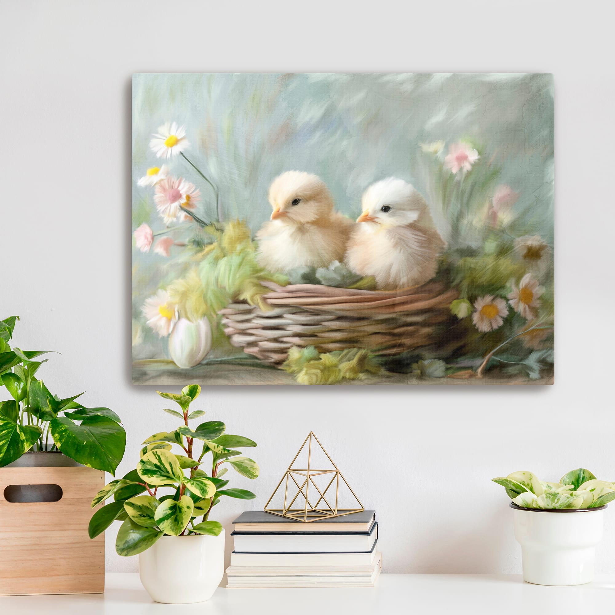 Lumaprints Chicks Basket Canvas Giclée Art