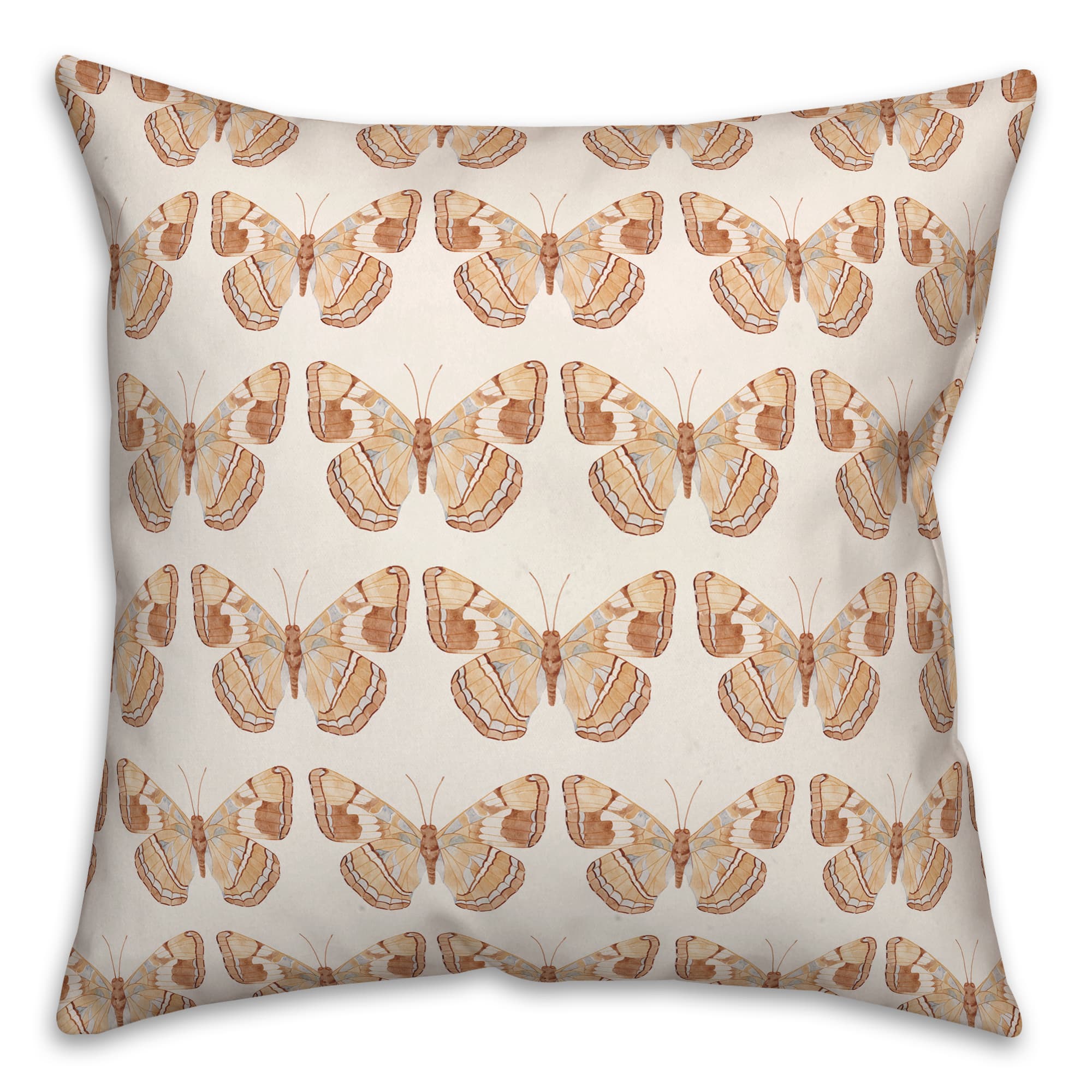 Boho Cream Butterfly Throw Pillow