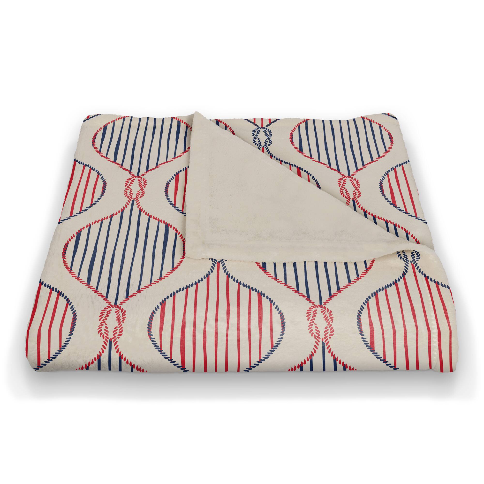 Knots & Stripes Coral Fleece Blanket