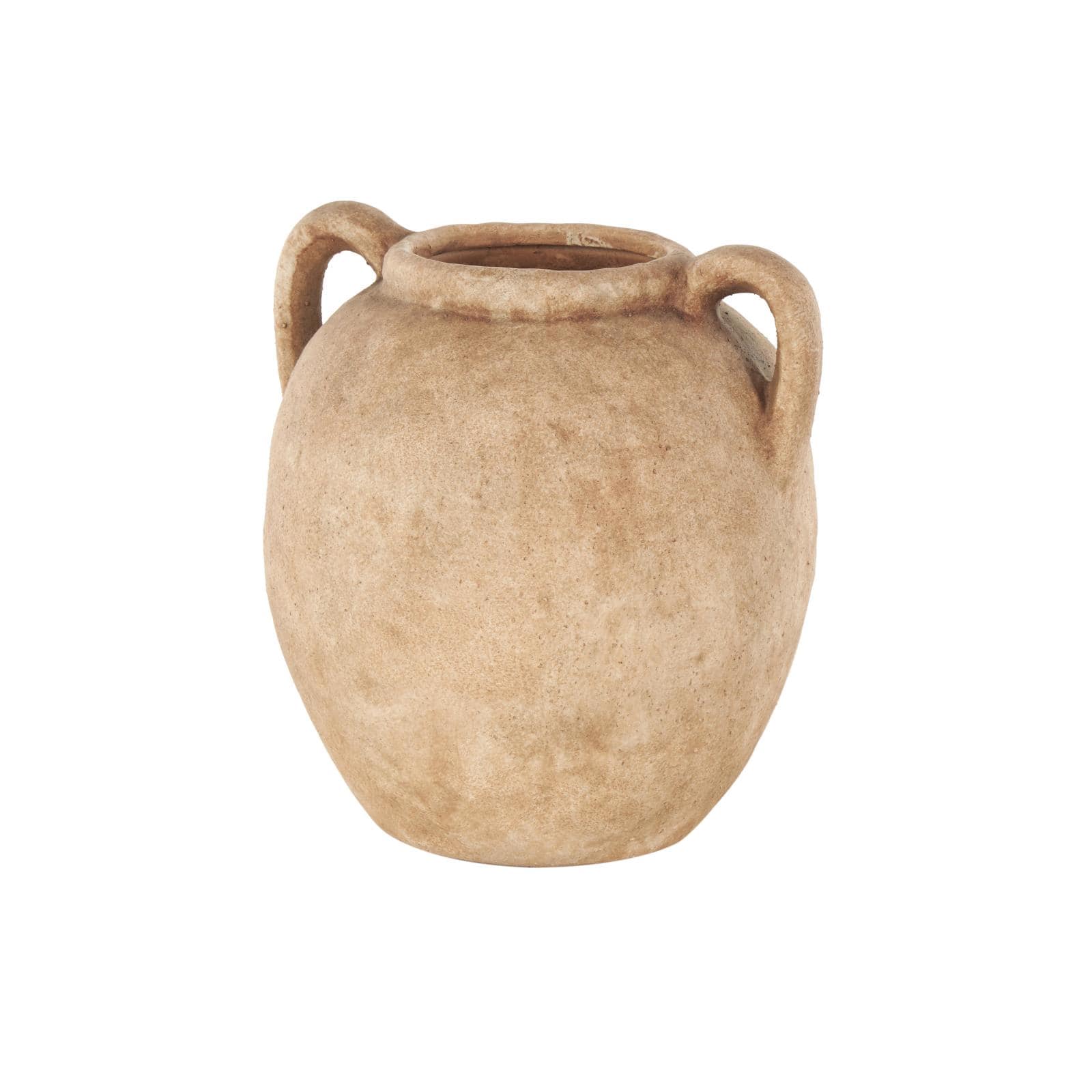 10.5" Copper Ceramic Antique Style Textured Vase with Handles
