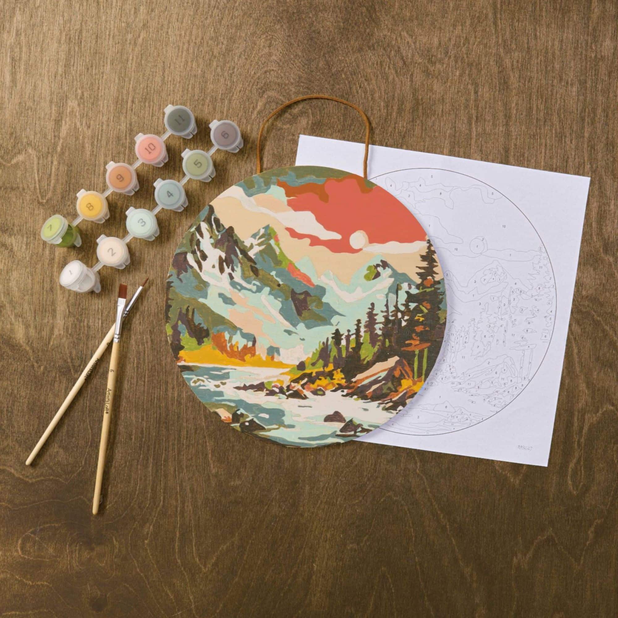 Mountain Scene Paint-by-Number Plywood Surface Kit by Artist's Loft®