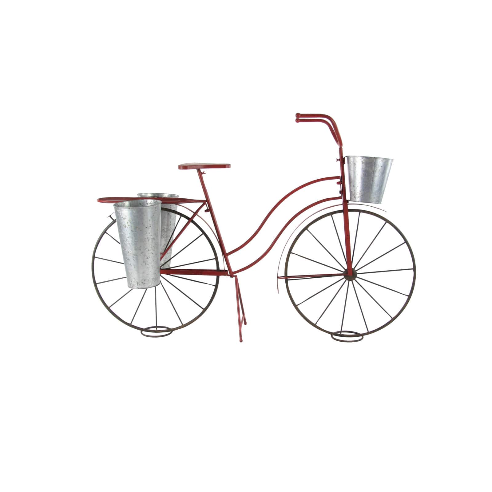 56" Red Tin Vintage Plant Stand