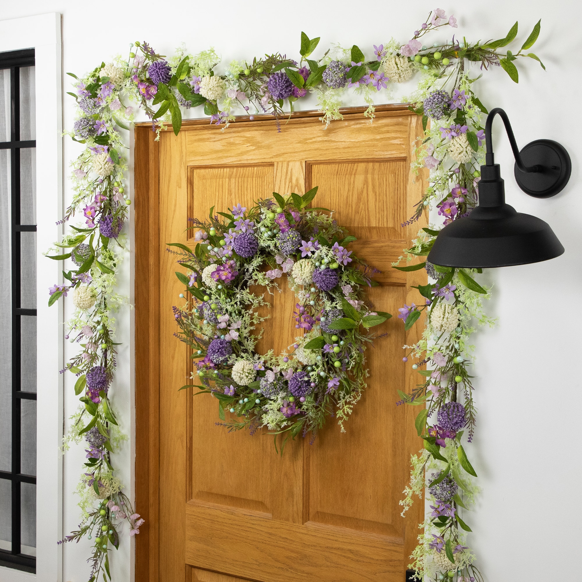 28" Purple Wild Flower & Berry Spring Wreath