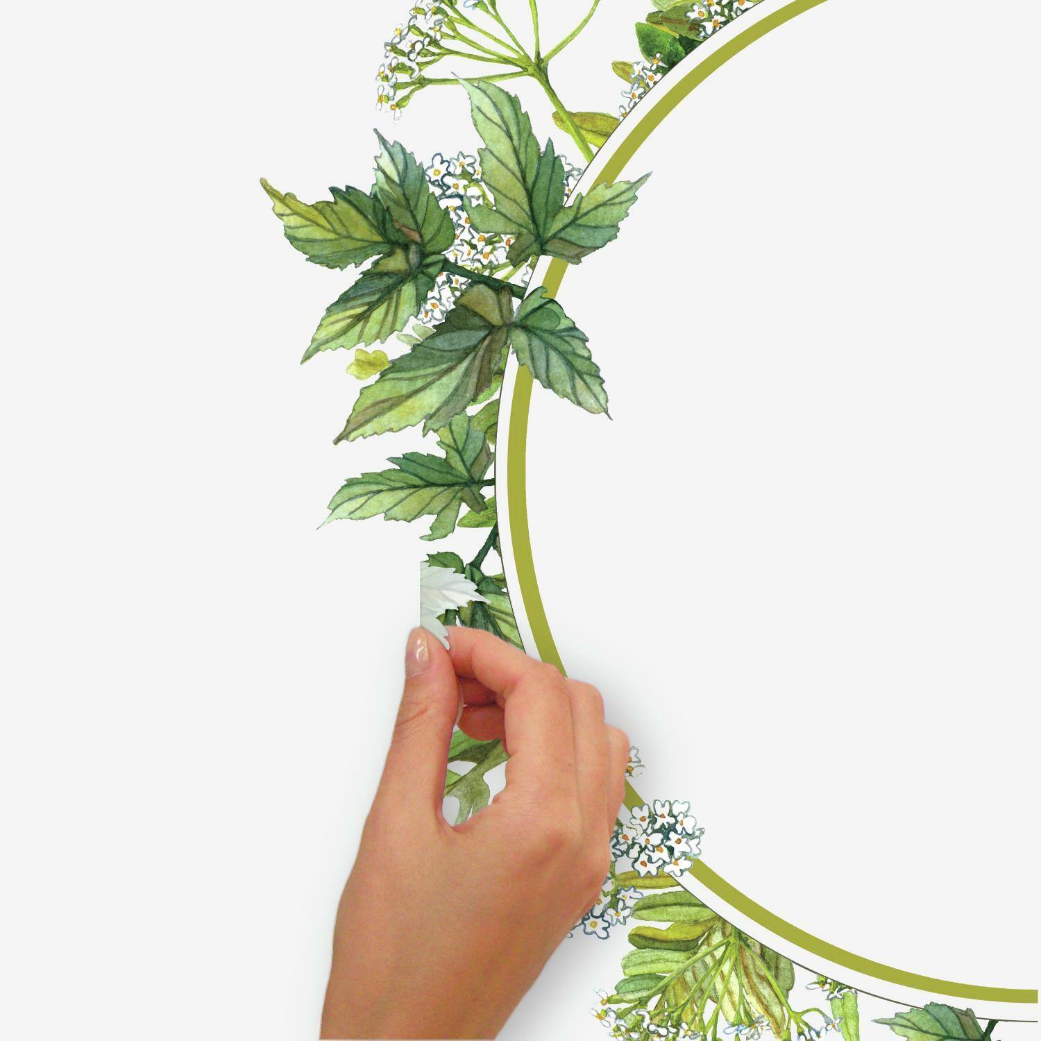 RoomMates Fern Peel & Stick Decals with Circle Mirror
