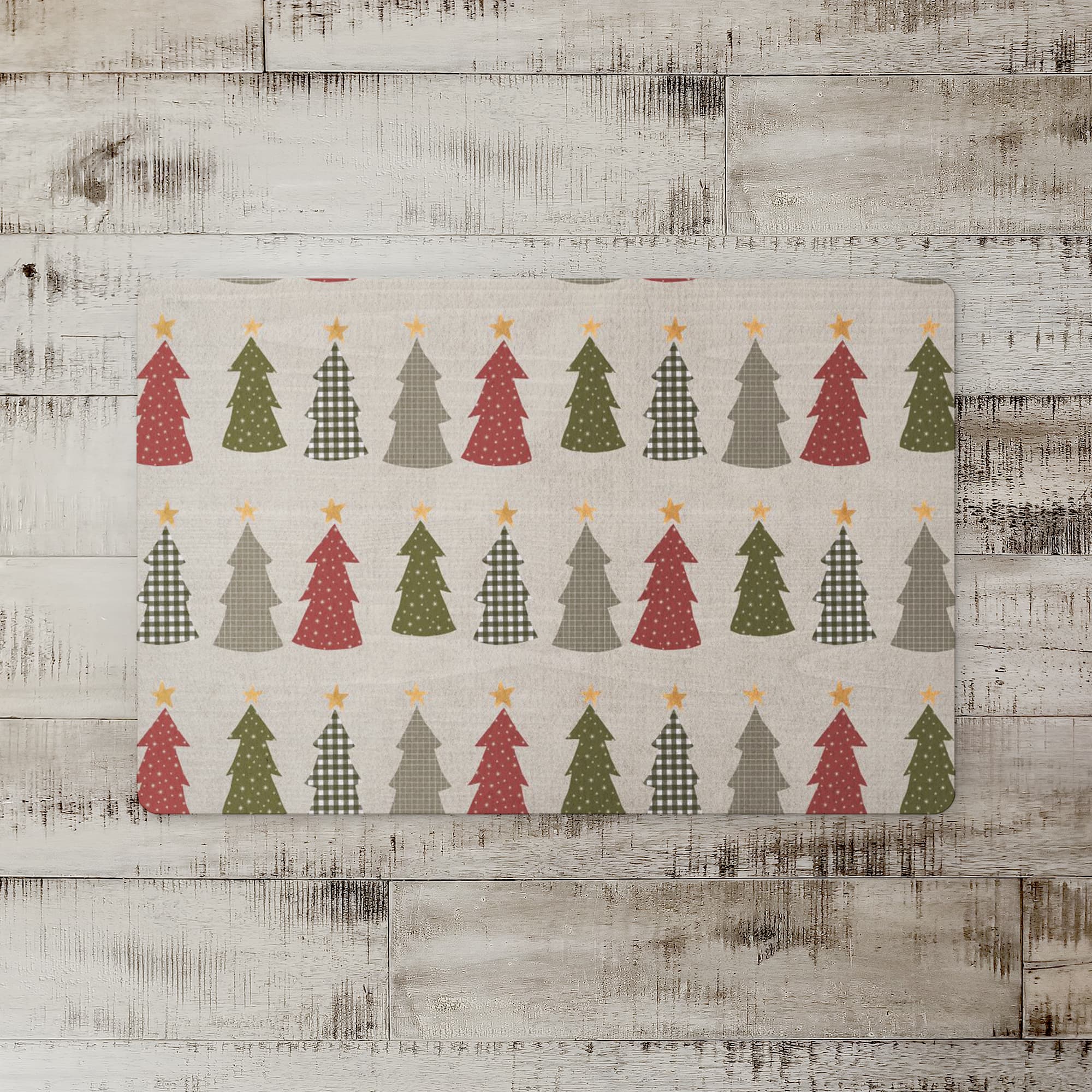 Cream Tree Pattern Floor Mat