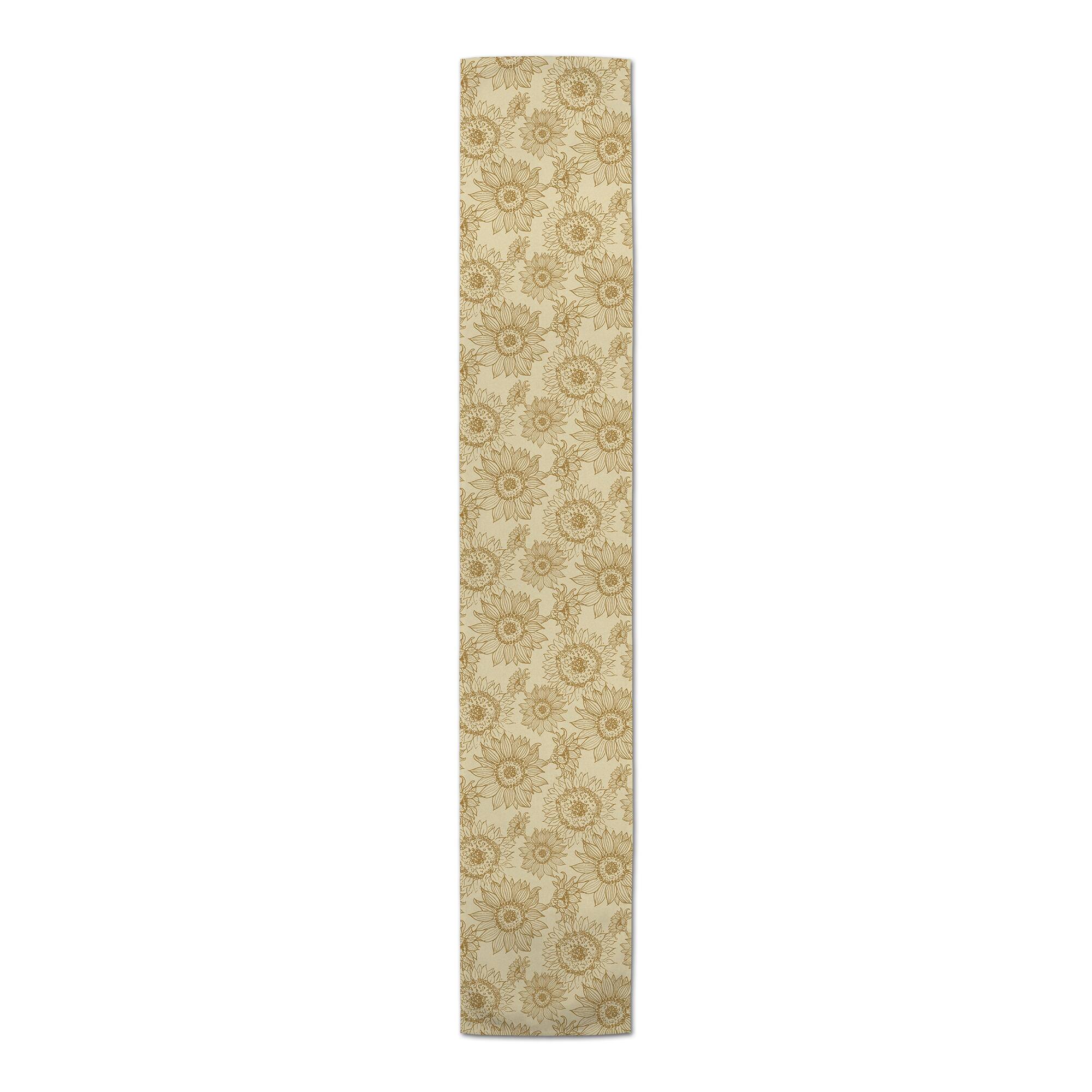 Large Sunflower Head Cotton Twill Runner