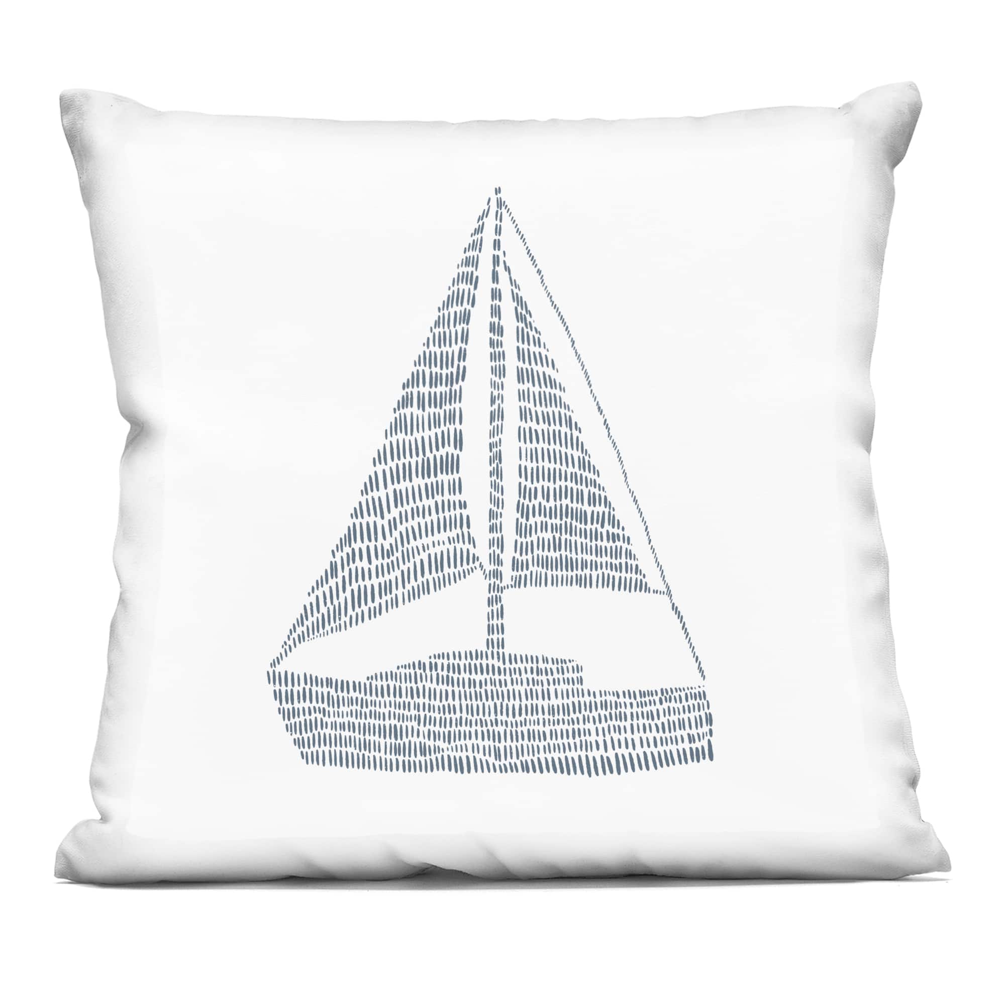 Stupell Industries 18" x 18" Printed Minimal Sail Boat Decorative Printed Indoor Pillow
