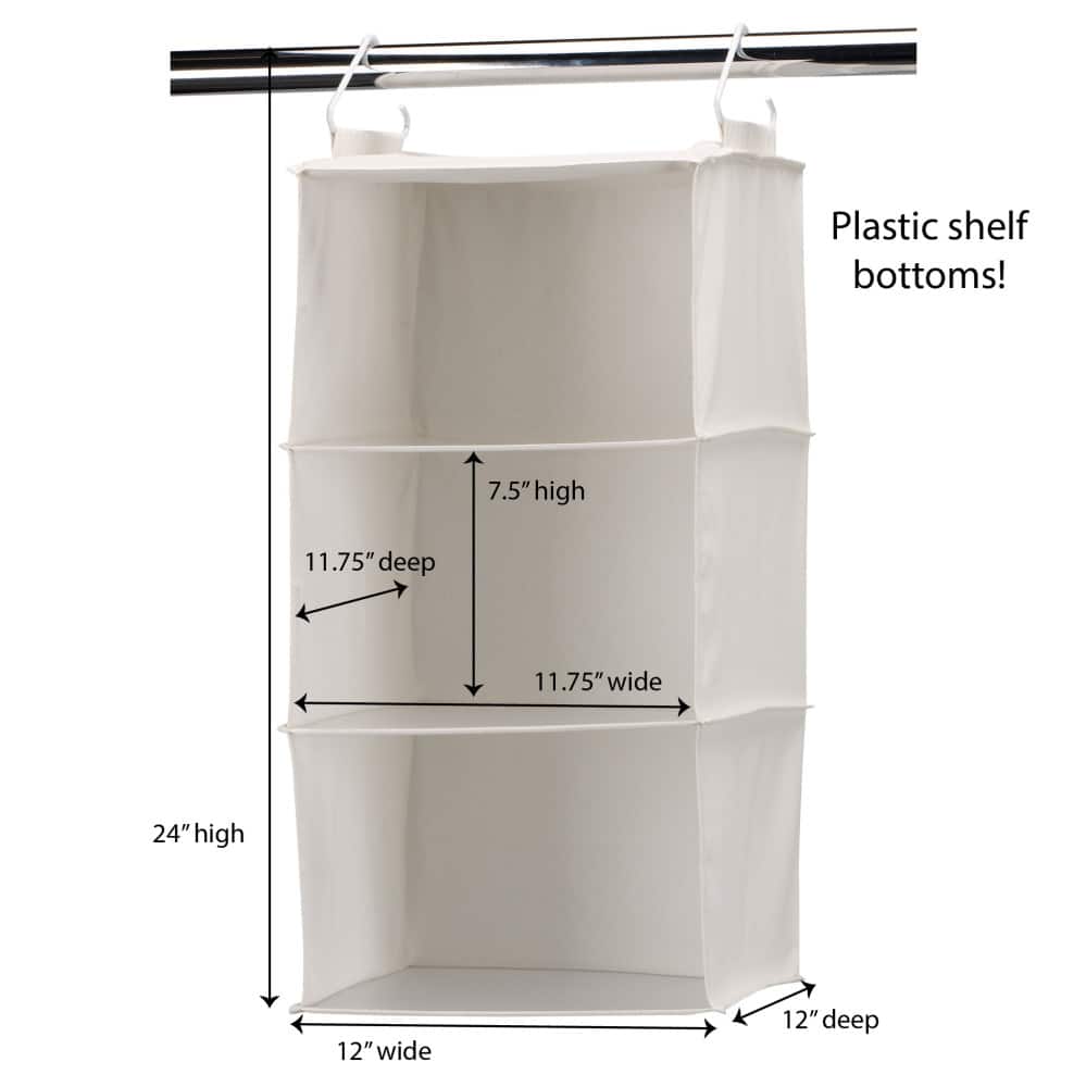Household Essentials 3-Shelf Hanging Closet Organizer