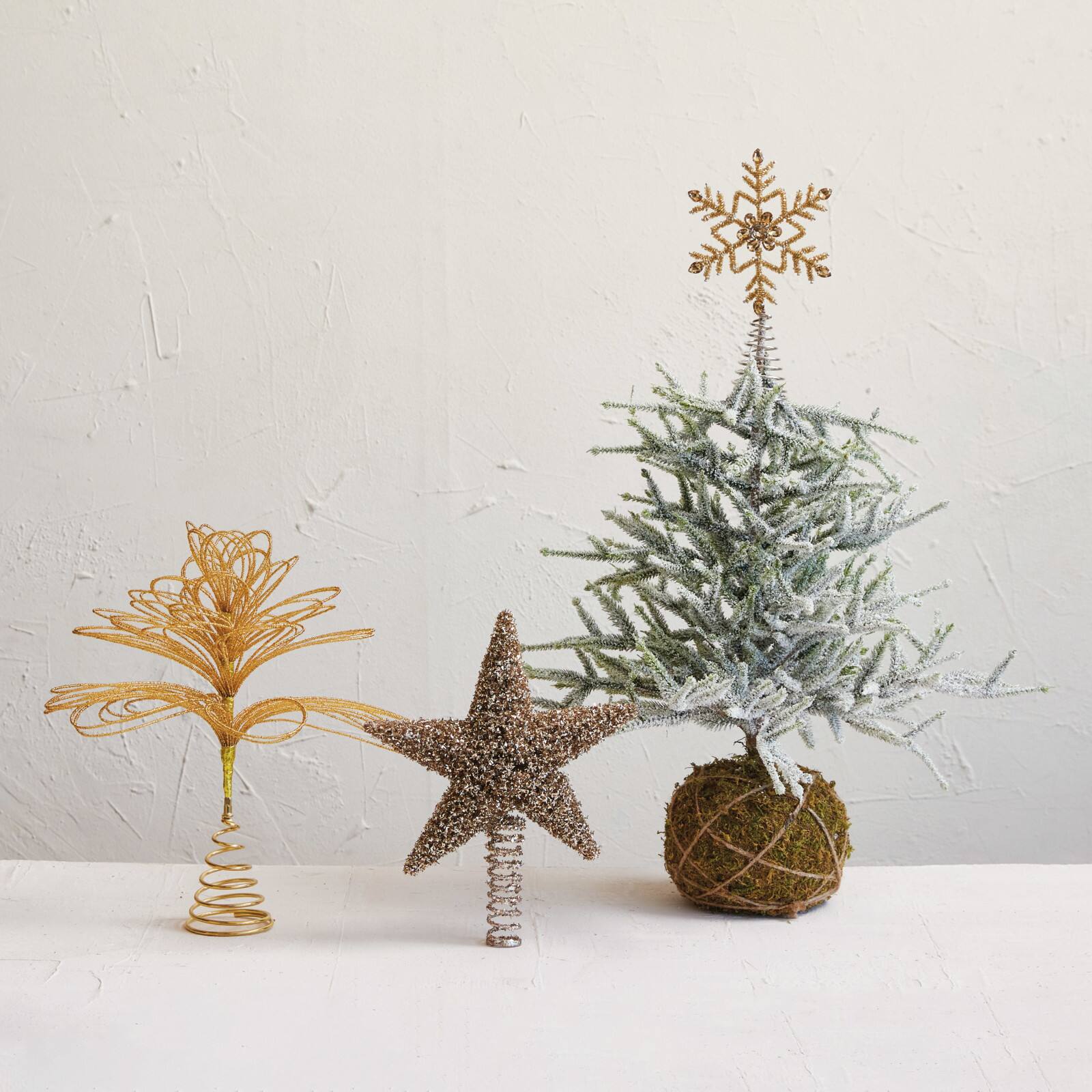 Hello Honey® 14.5" Gold Finish Metal & Glass Beaded Tree Topper