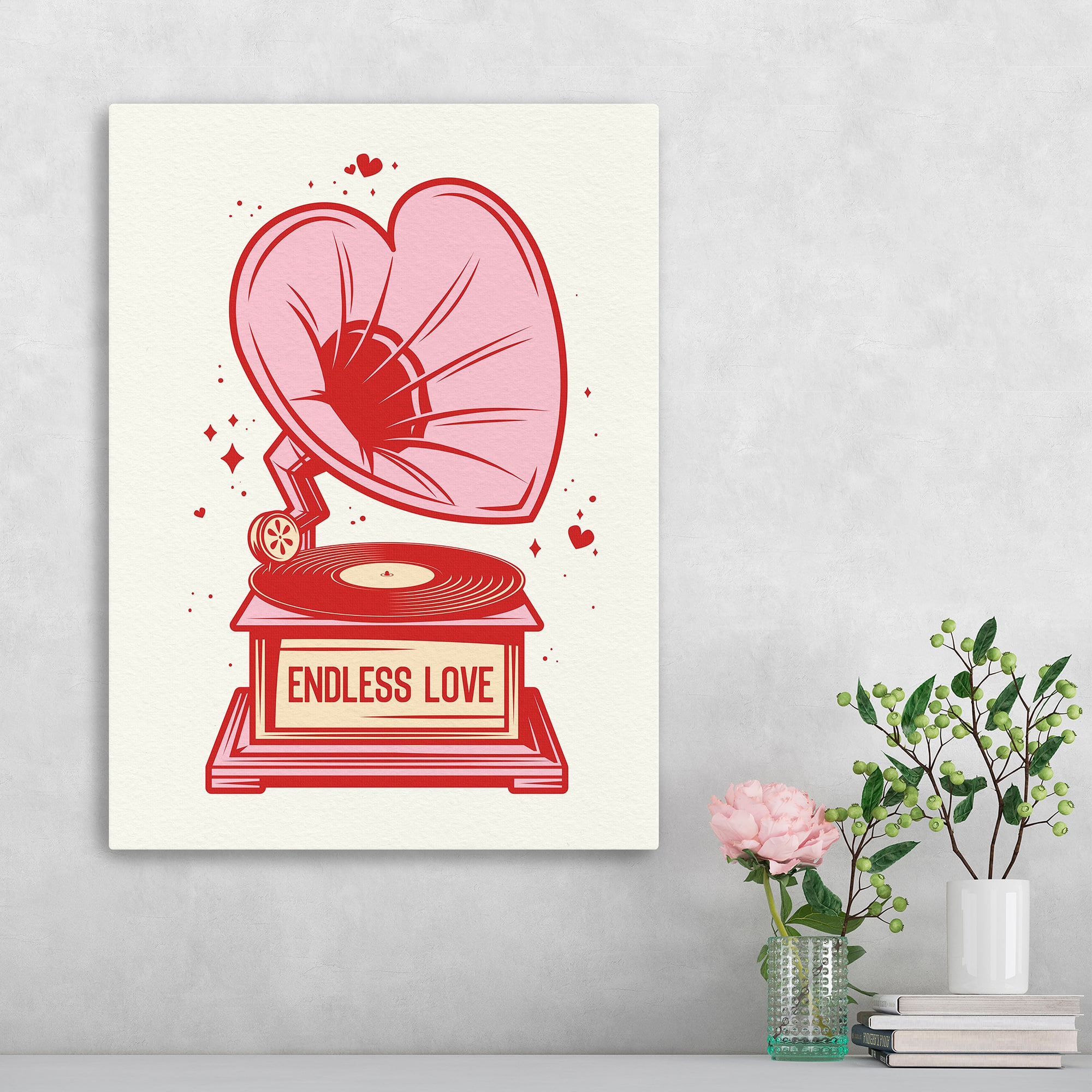 Love Vinyl Record Canvas Giclée Art