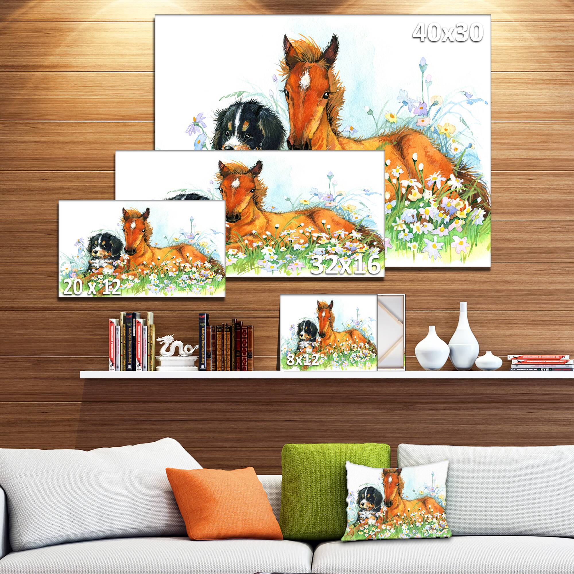 Designart - Relaxing Brown Cute Horse
