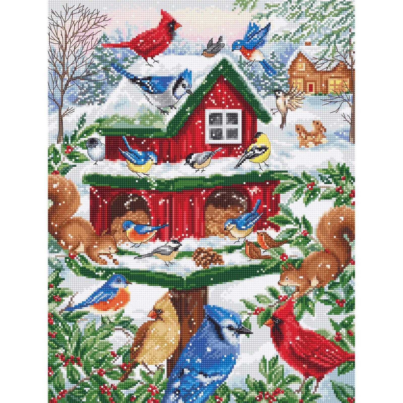 Luca-S Blissful Bird Feeder Counted Cross Stitch Kit