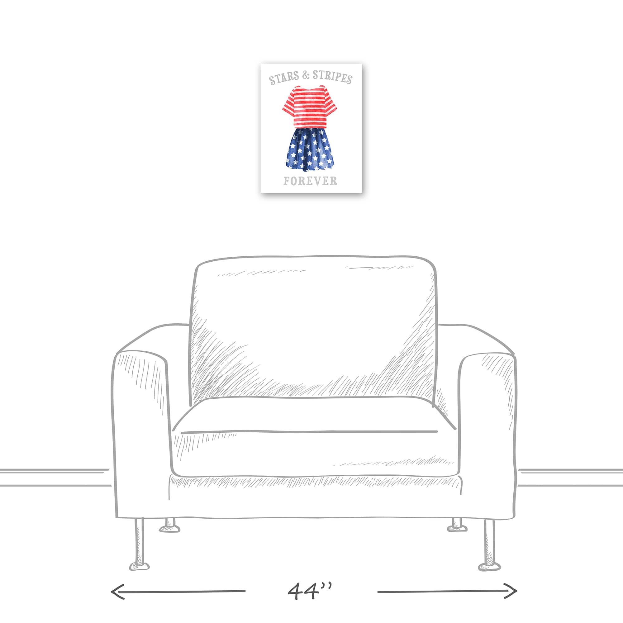 Stars & Stripes Outfit Canvas Wall Art