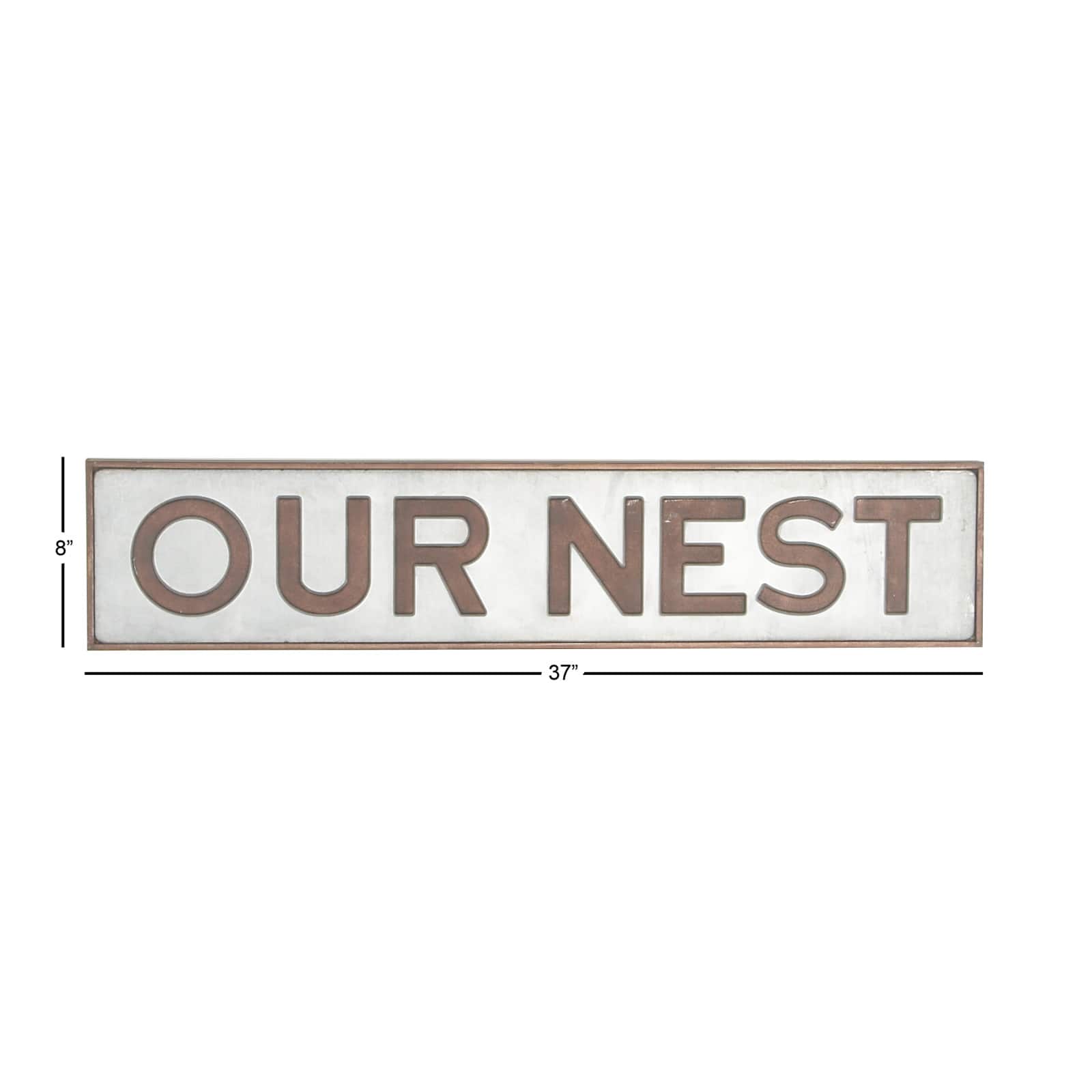 36" Gray Farmhouse Metal Wall Sign