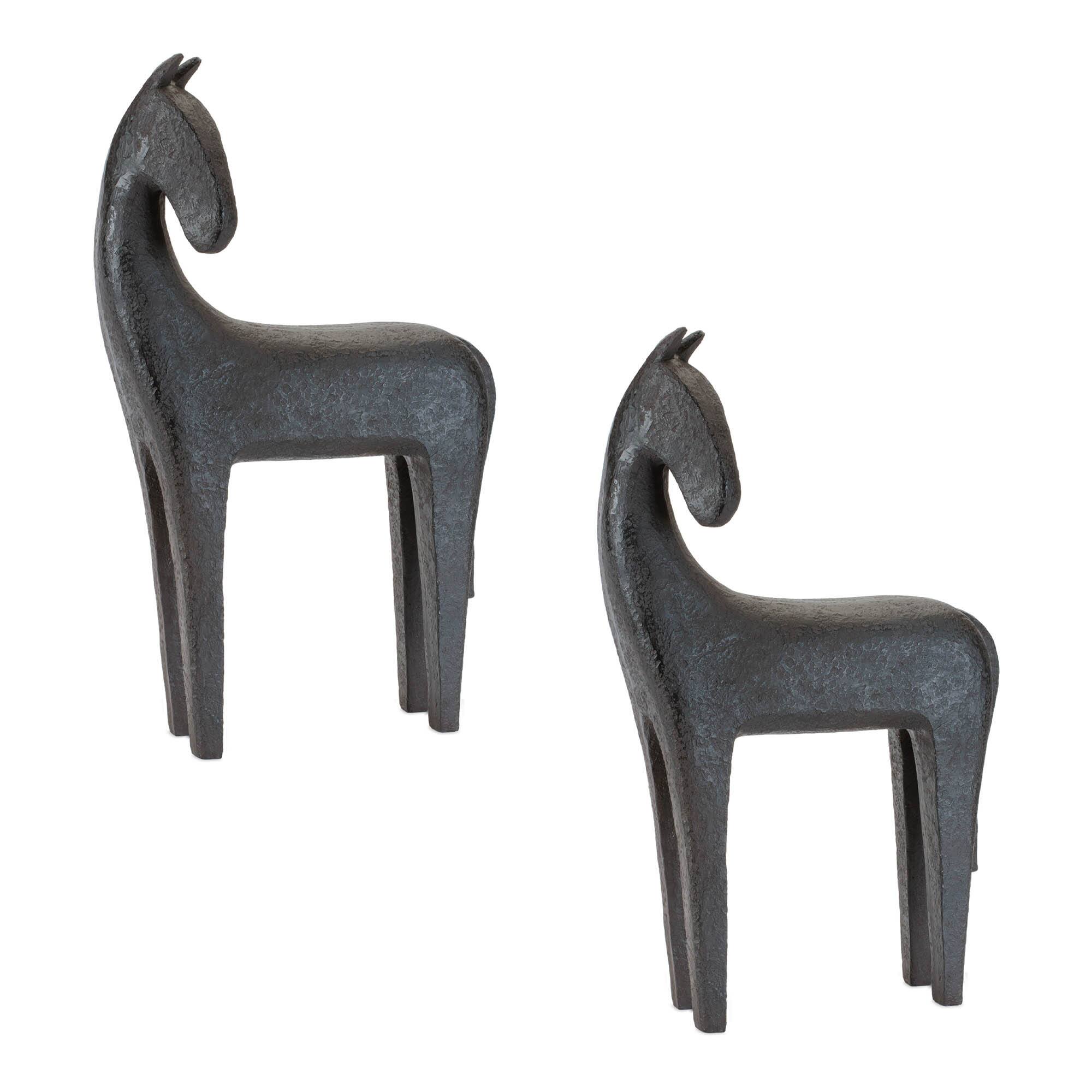 Melrose 18.5" Black Modern Horse Statues, 2ct. | Michaels®