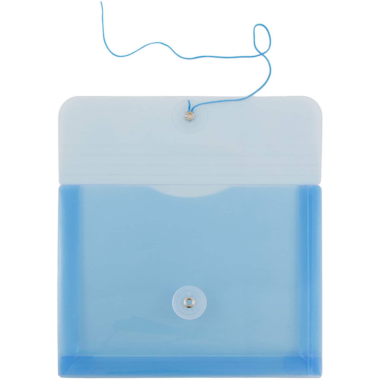 JAM Paper 5.25" x 7.5" Booklet Plastic Envelopes with Button and String Closure