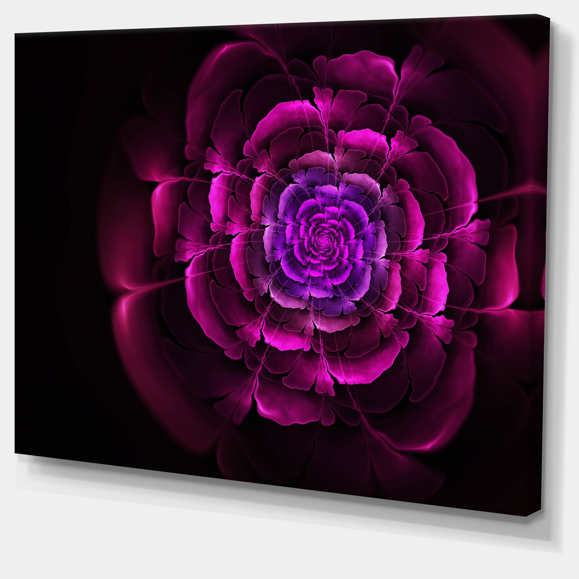Designart - Fractal Purple Rose in Dark