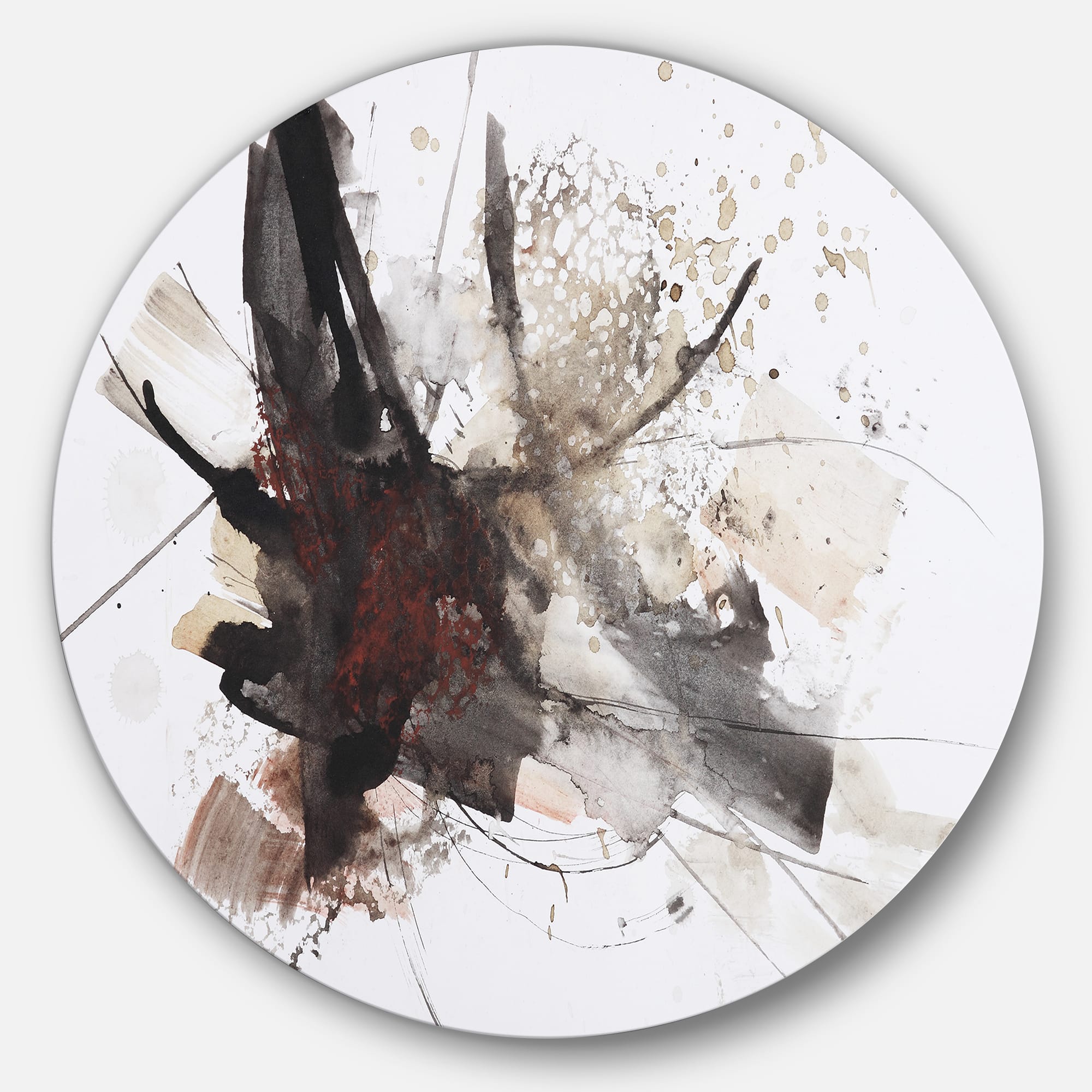 Designart - Artistic Splash' Landscape Circle Metal Wall Art