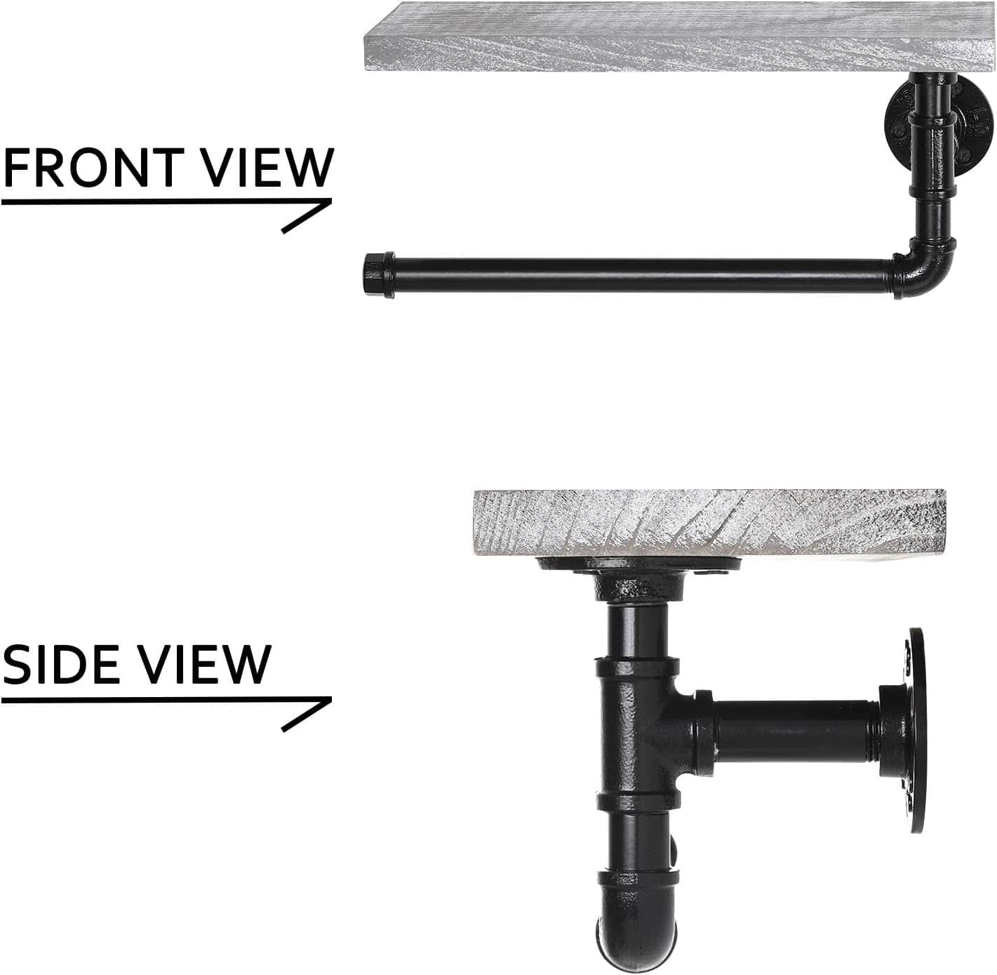 Paper Towel Holder with Shelf Industrial Pipe