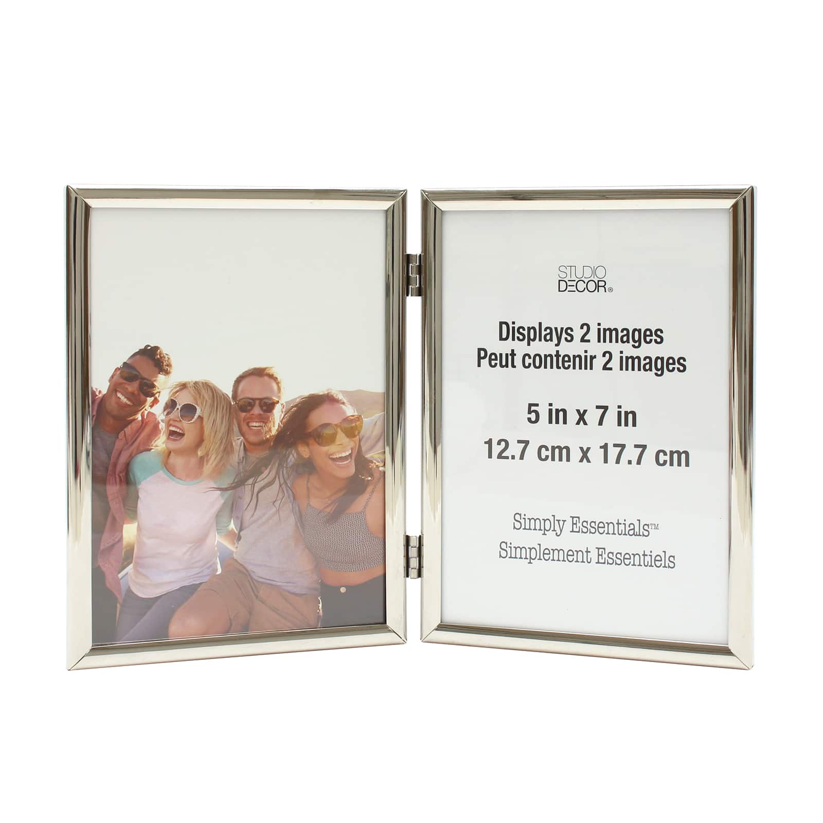 Simply Essentials™ 5" x 7" Polished Silver Hinged Frame by Studio Décor®