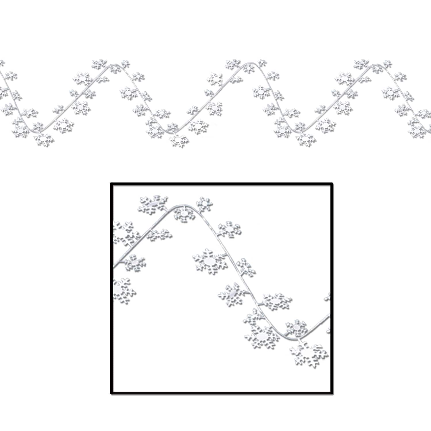 Beistle 25ft. White Gleam 'N Flex Snowflake Garlands, 2ct.