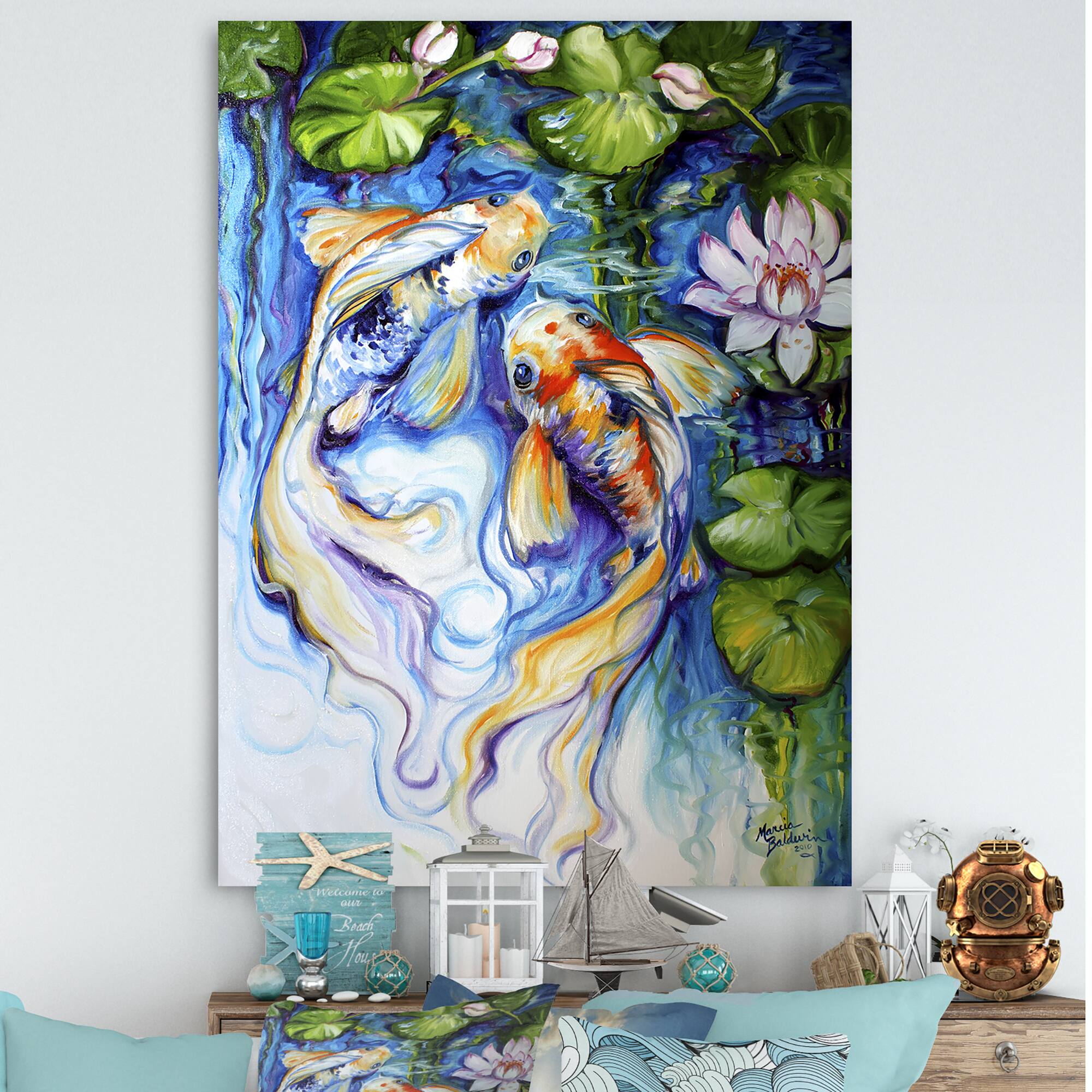 Designart - Koi Koi And Lily