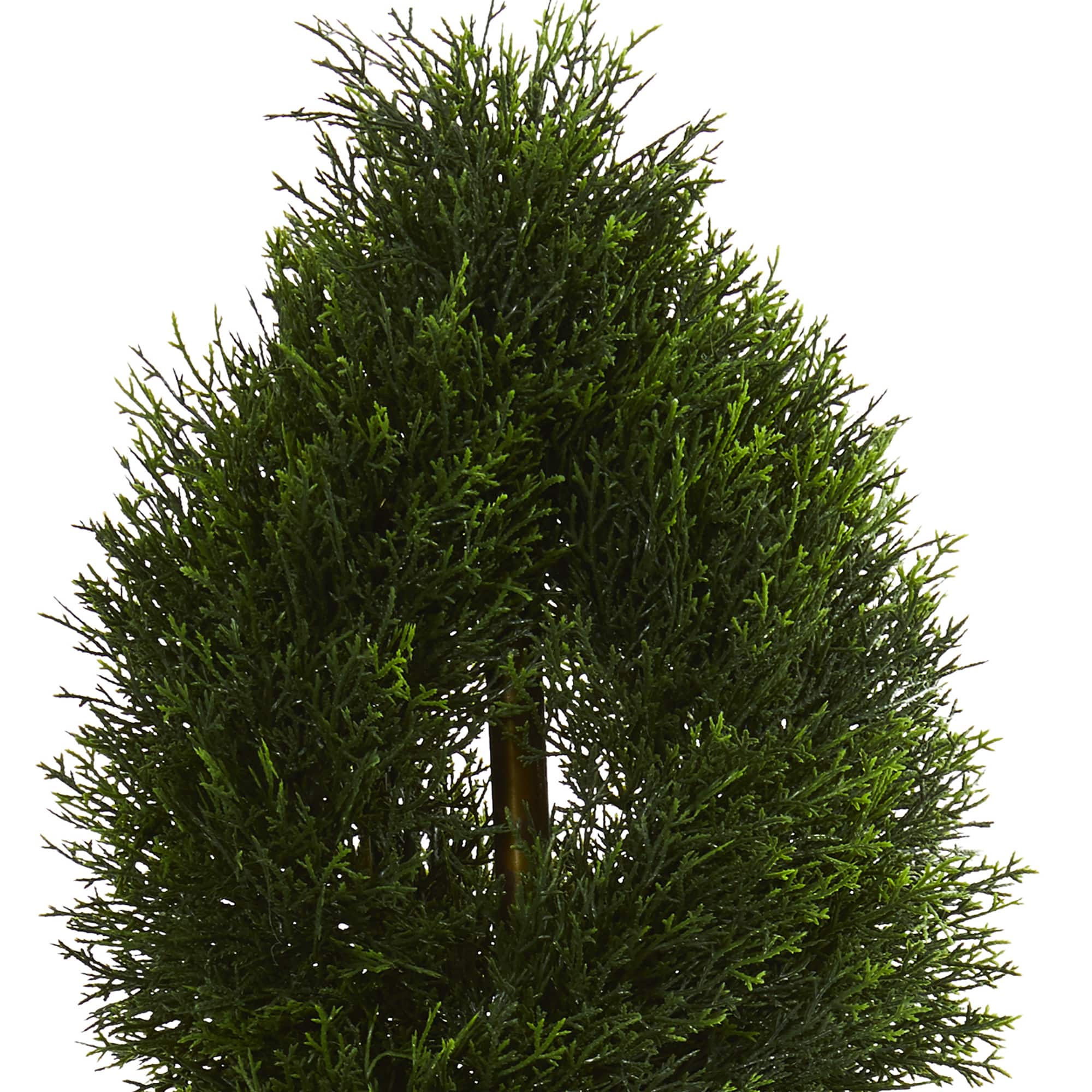 5ft. UV Resistant Double Pond Cypress Spiral Topiary Artificial Tree in Black Wash Planter
