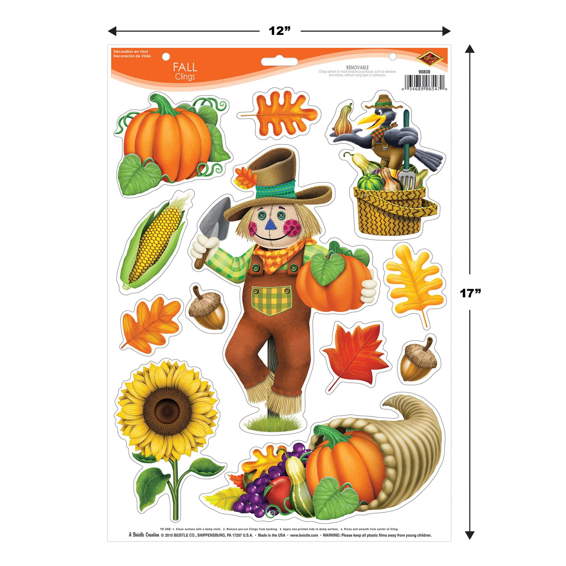 Beistle Fall Clings Set, 4ct.