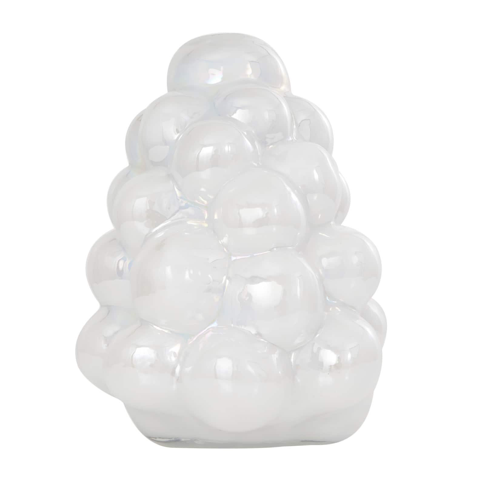 12" Clear Abstract Handmade Bubble Glass Vase