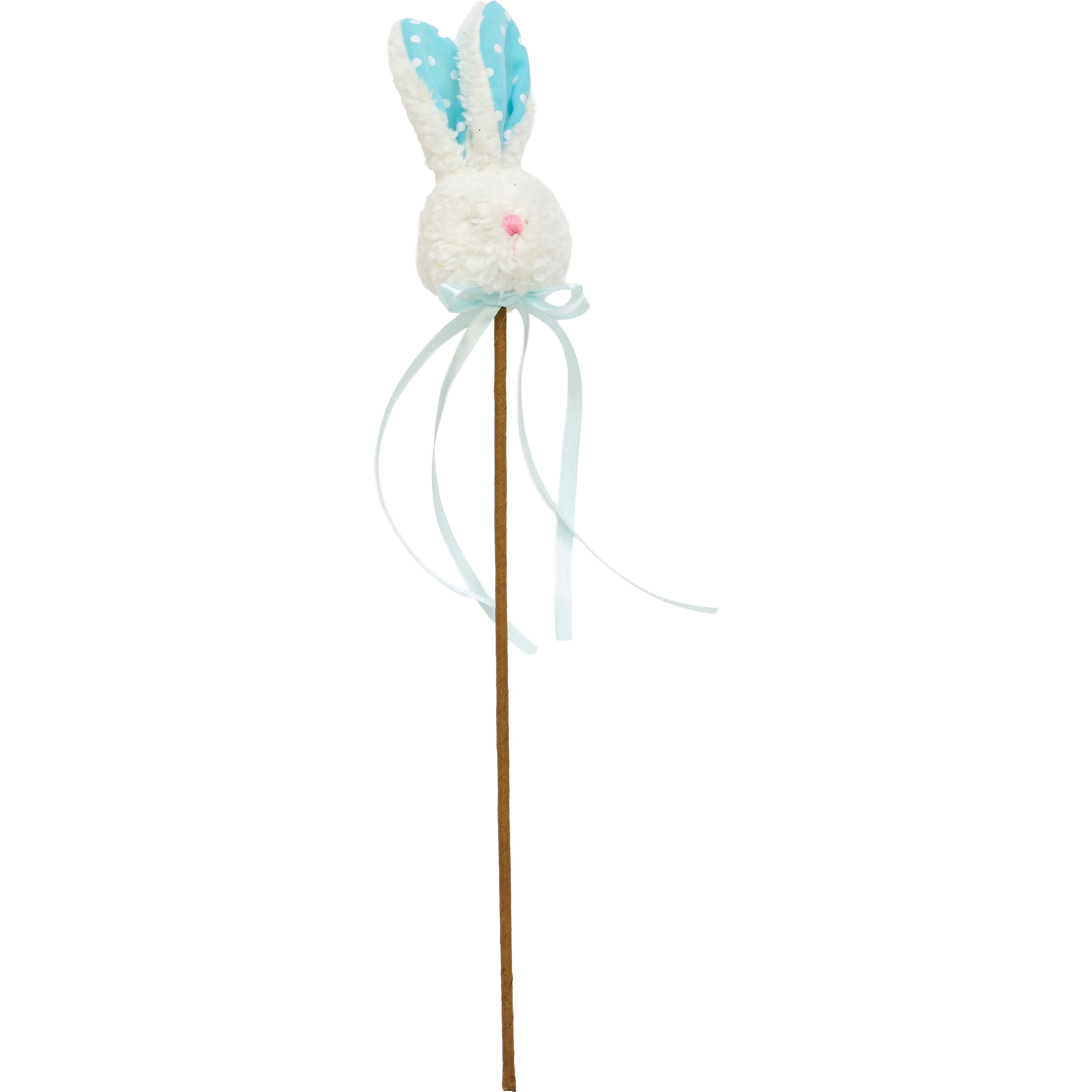 Worth Imports Bunnies & Blooms 17" Fluffy Bunny Head with Ears on Stem, 6ct.
