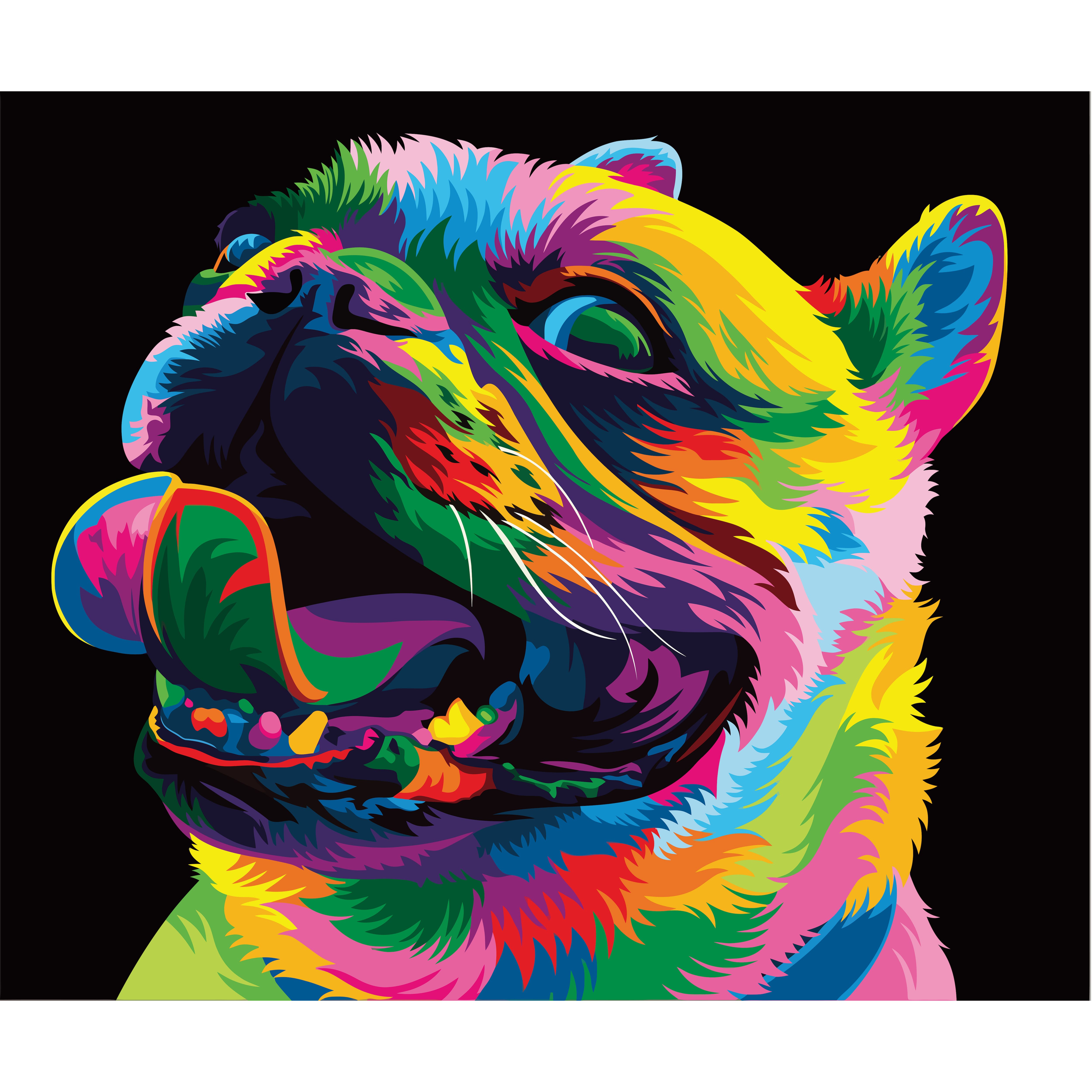 Sparkly Selections Colorful Pug Diamond Painting Kit, Round Diamonds