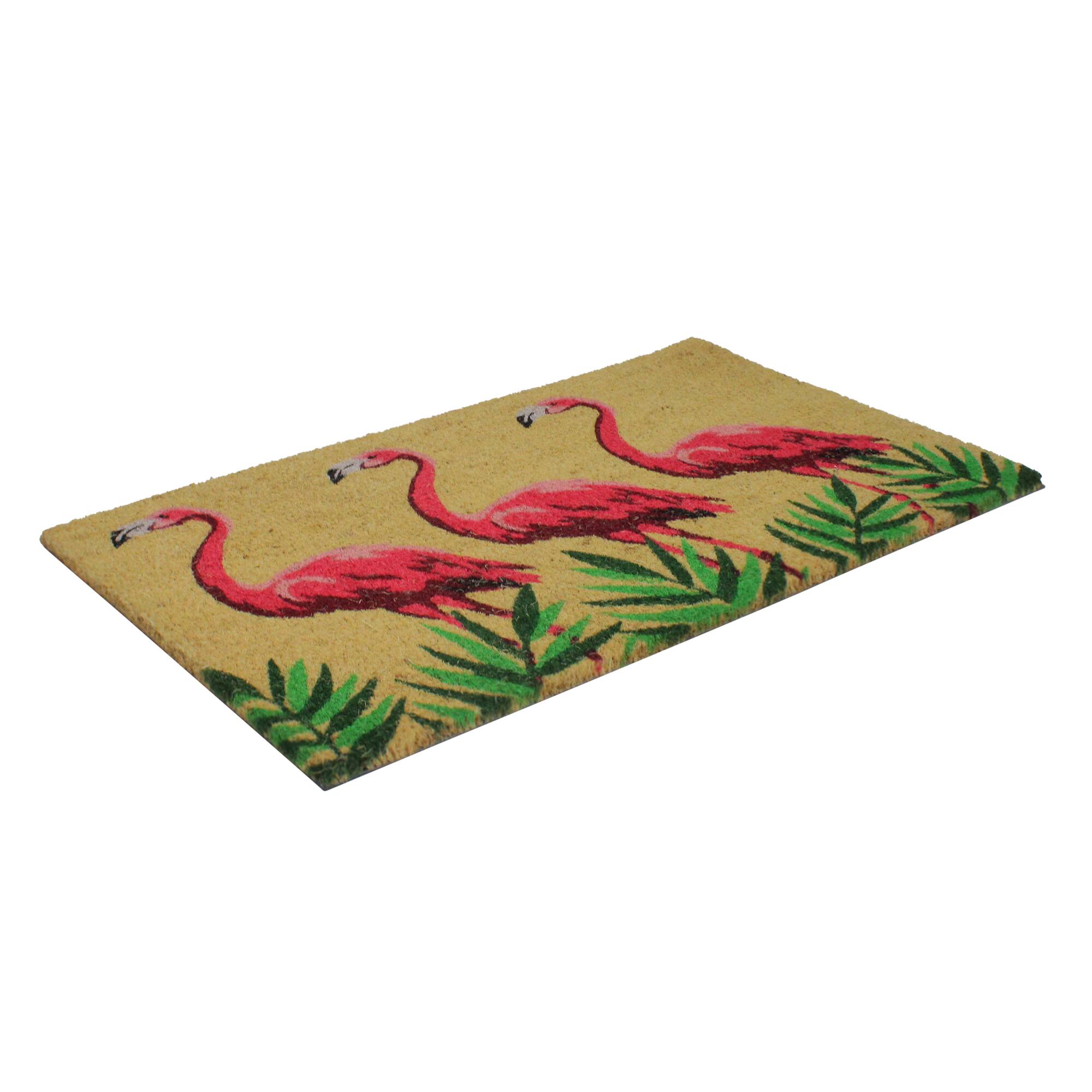 Pink & Green Flamingo Doormat