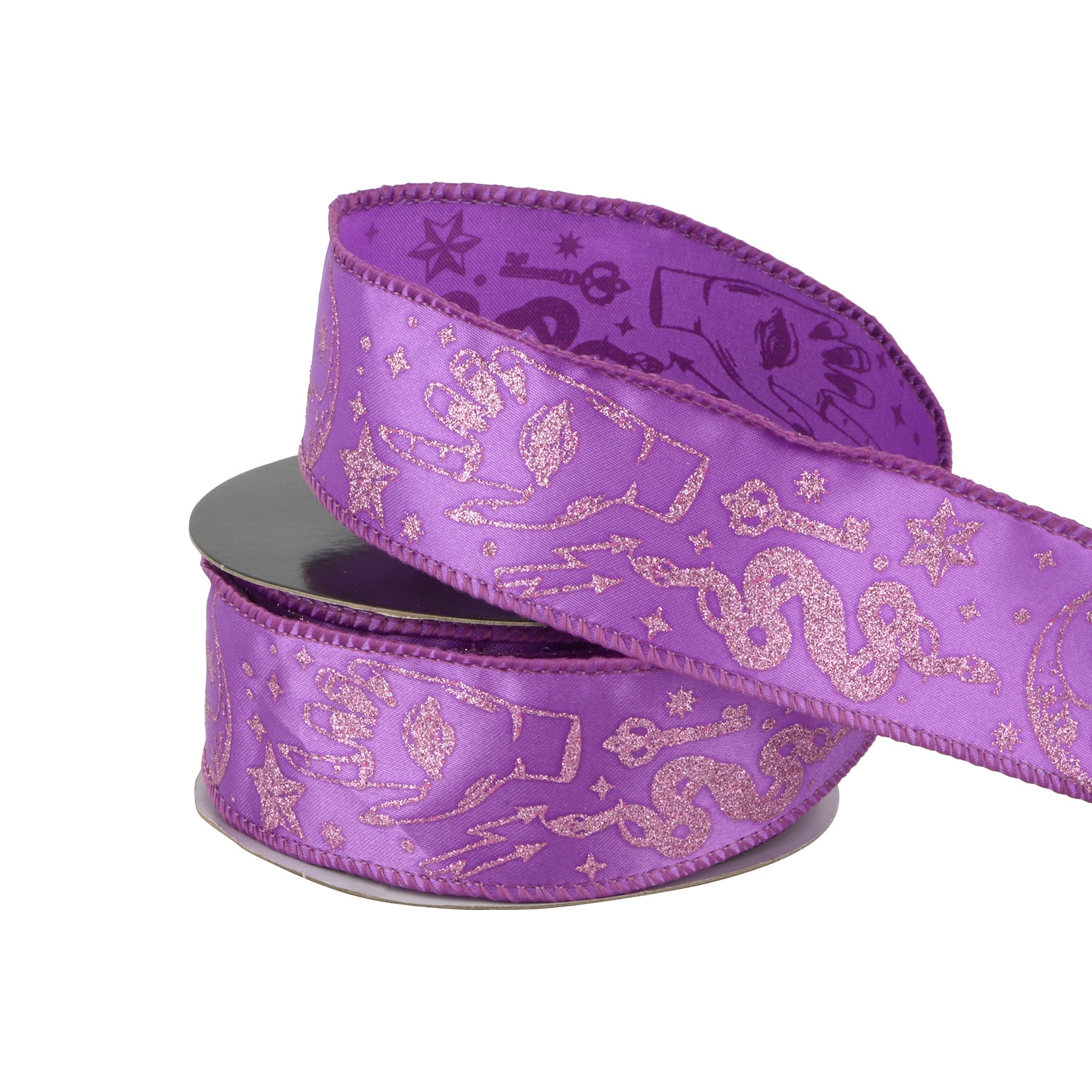 1.5" x 10yd. Purple & Gold Divinity Hand Wired Ribbon by Celebrate It®