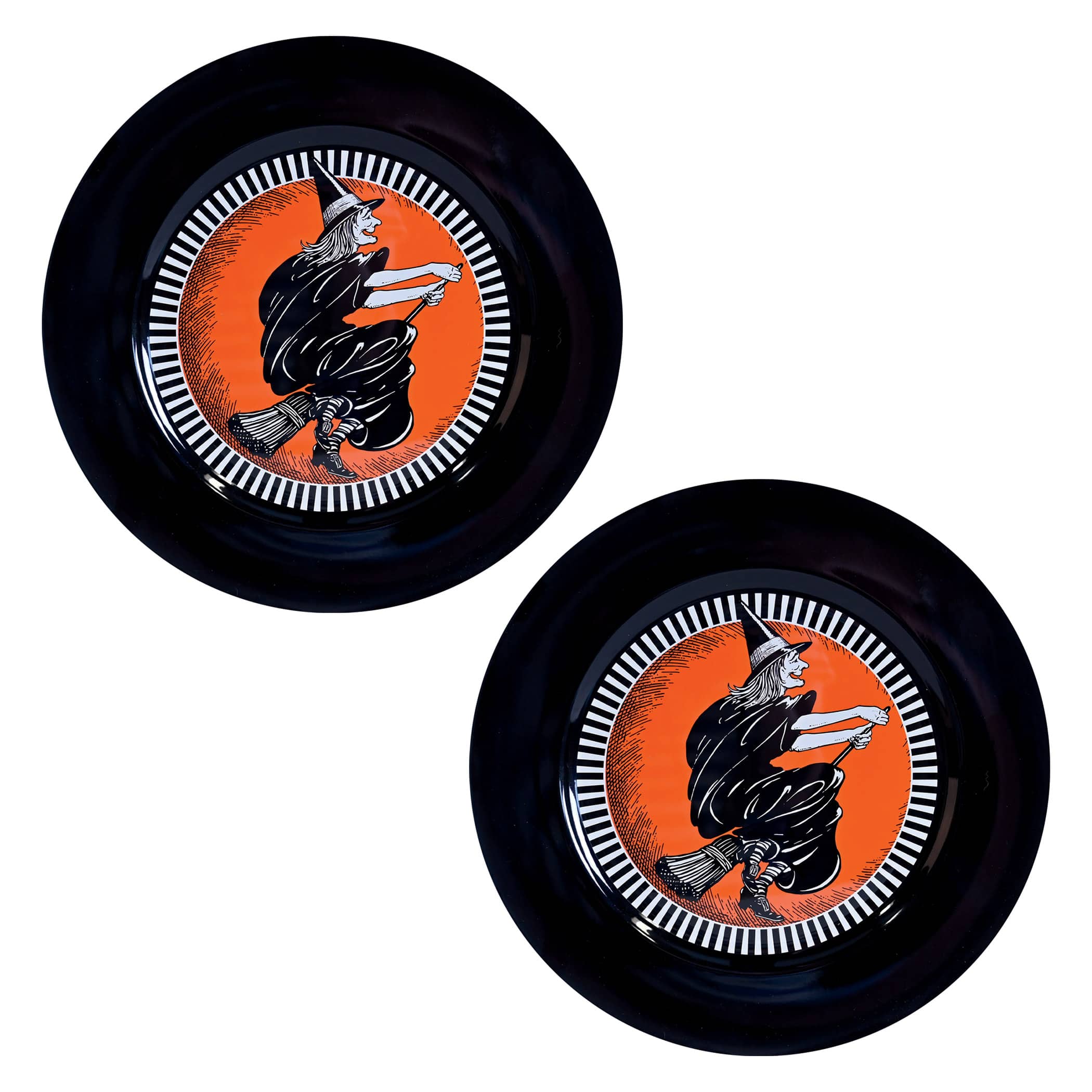 Beistle 12.75" Vintage Halloween Witch Platters, 2ct.