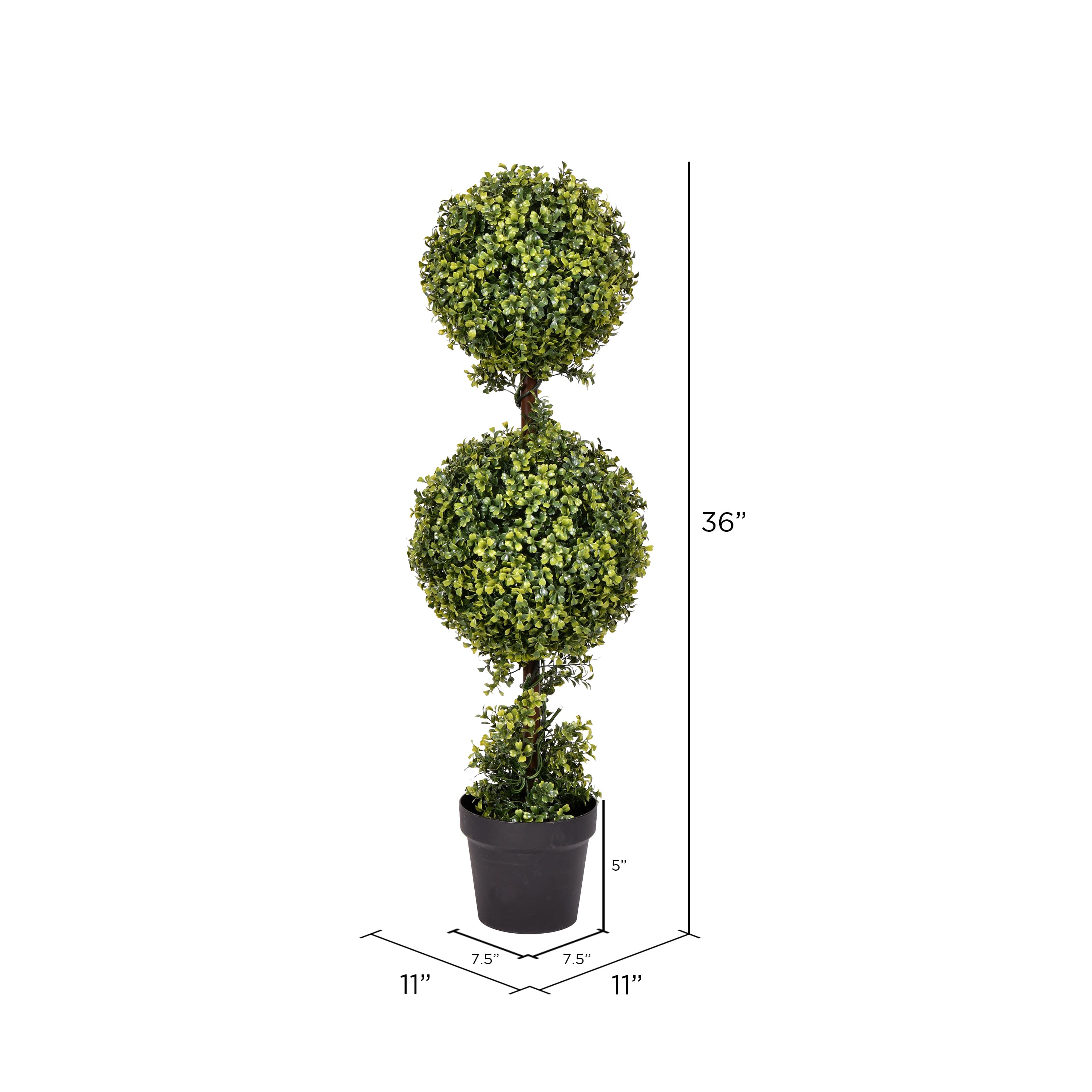 3ft. Artificial Double Ball Green Boxwood Topiary