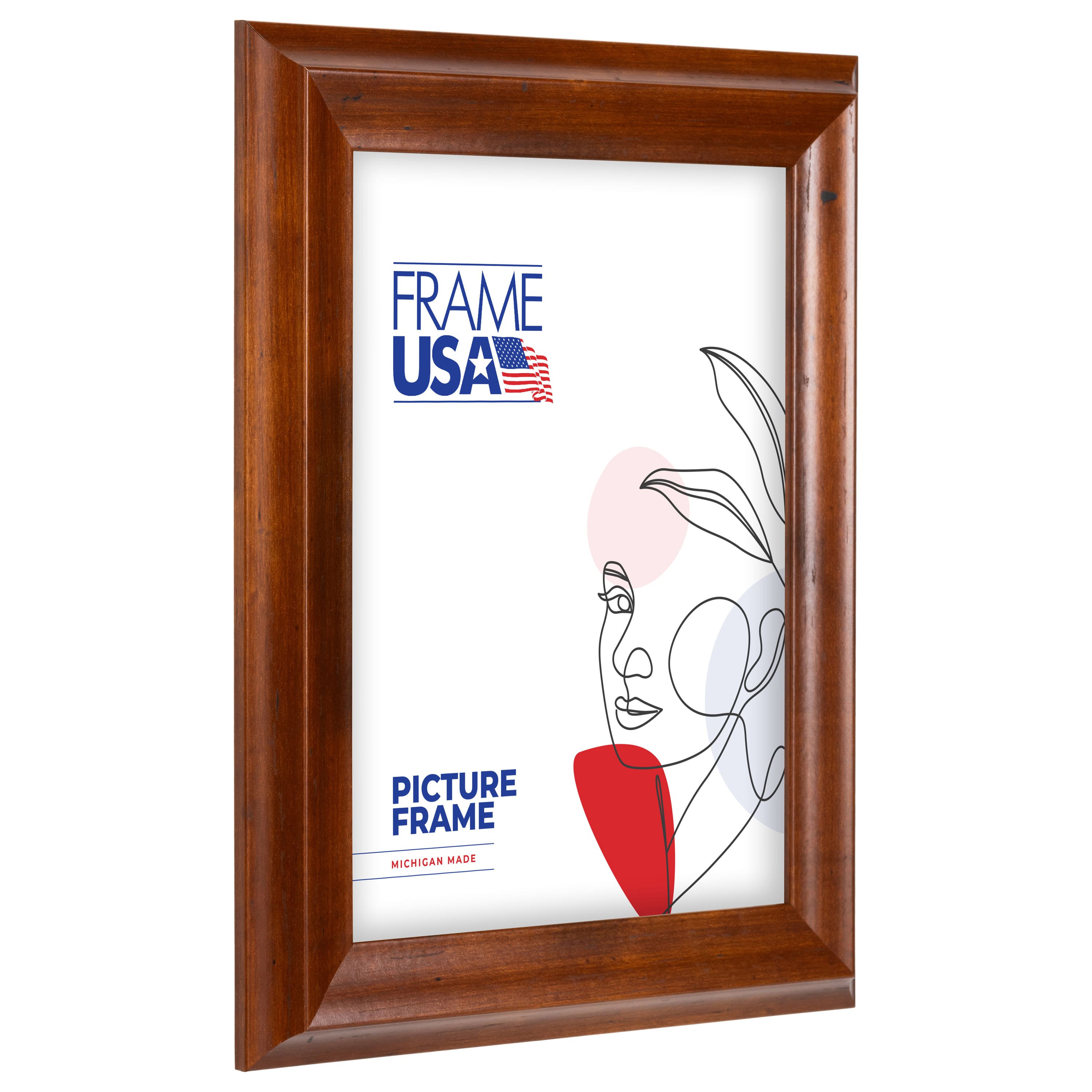 Frame USA Verona Narrow Honey Single Image Picture Frame with Mat