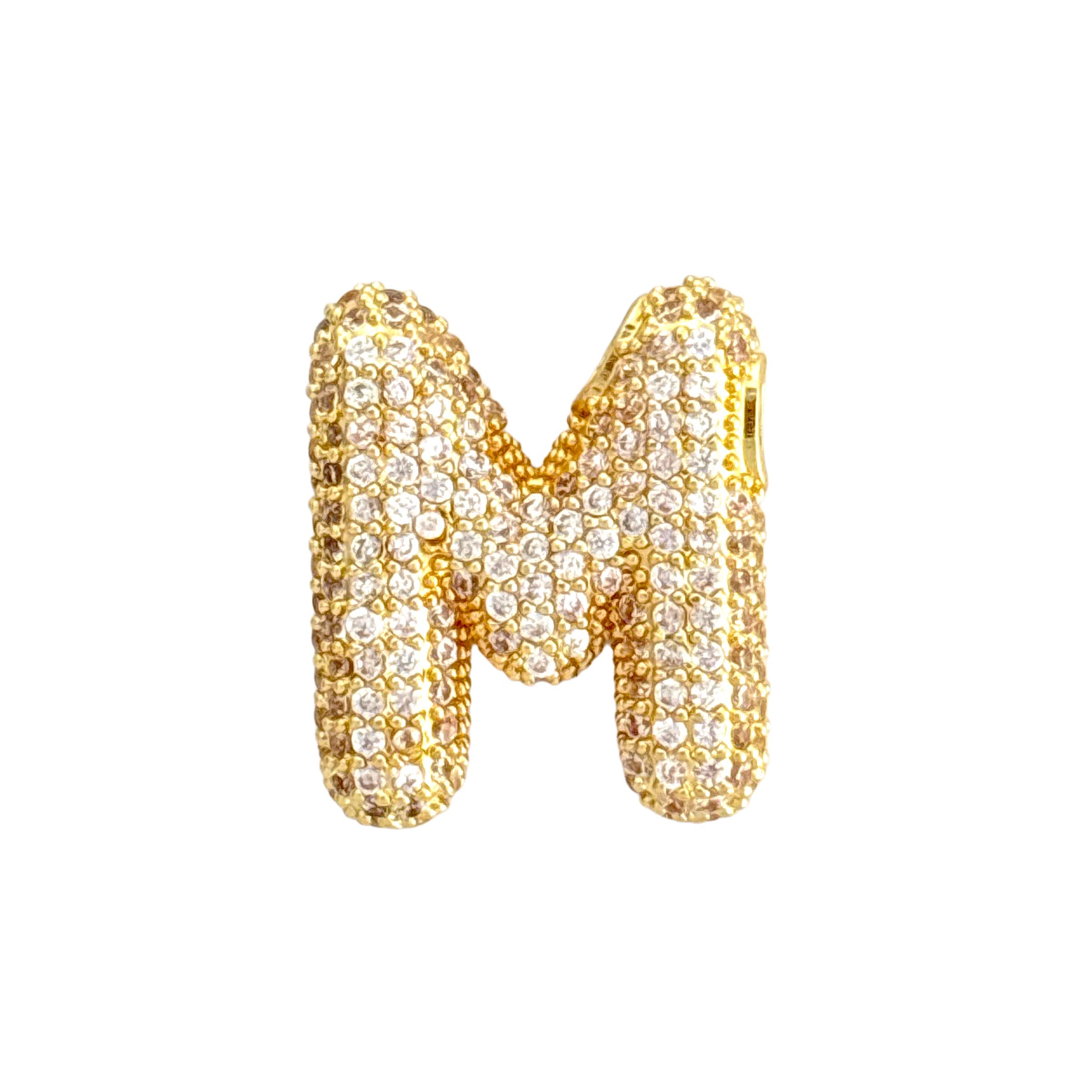 Charmed Bar Crystal-Studded Gold Letter Charm by Bead Landing